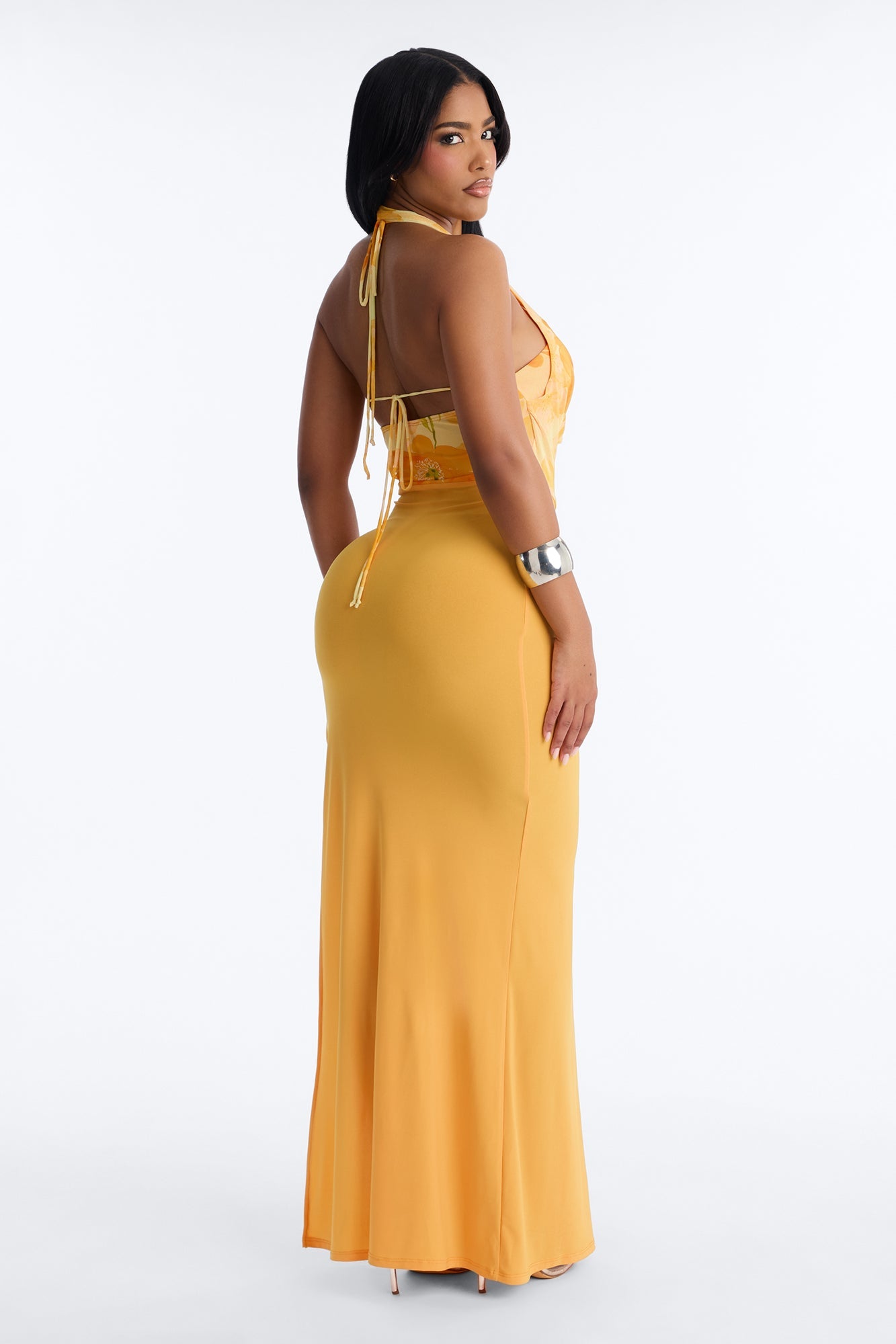 Here For The Sun Floral Maxi Dress - Orange
