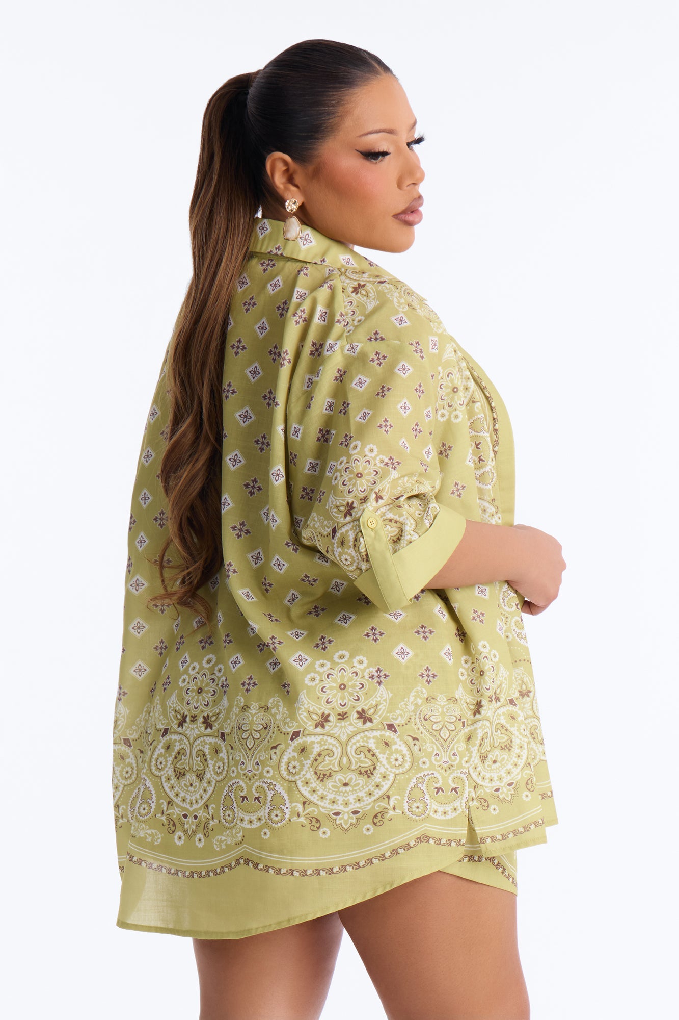 Daphne Paisley Short Set - Green