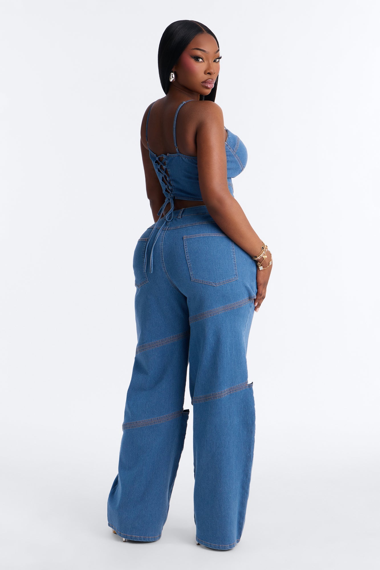 Jenny Denim Pant Set - Light Wash