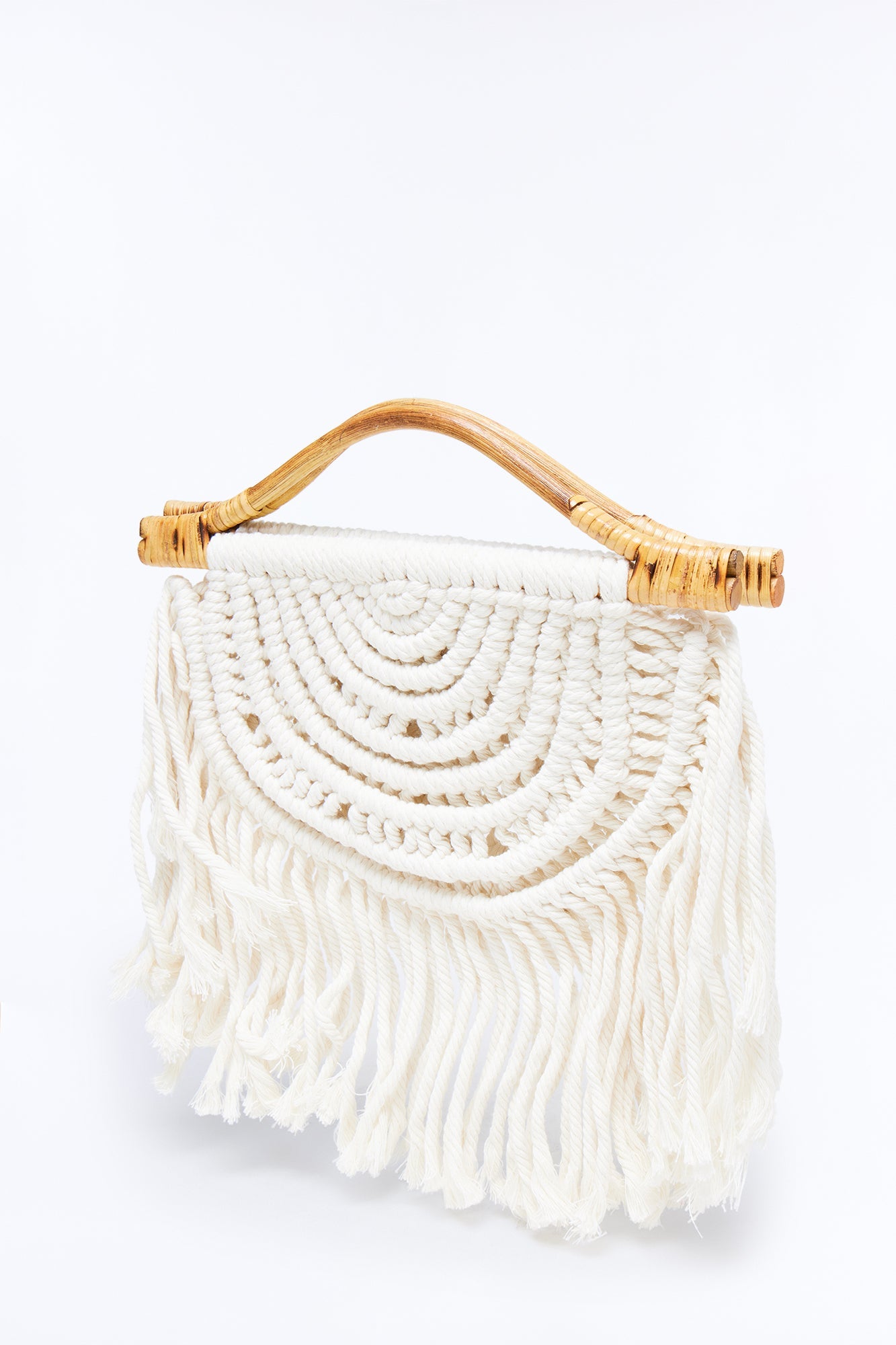 Tropical Thread Crochet Satchel Handbag - Natural/Combo