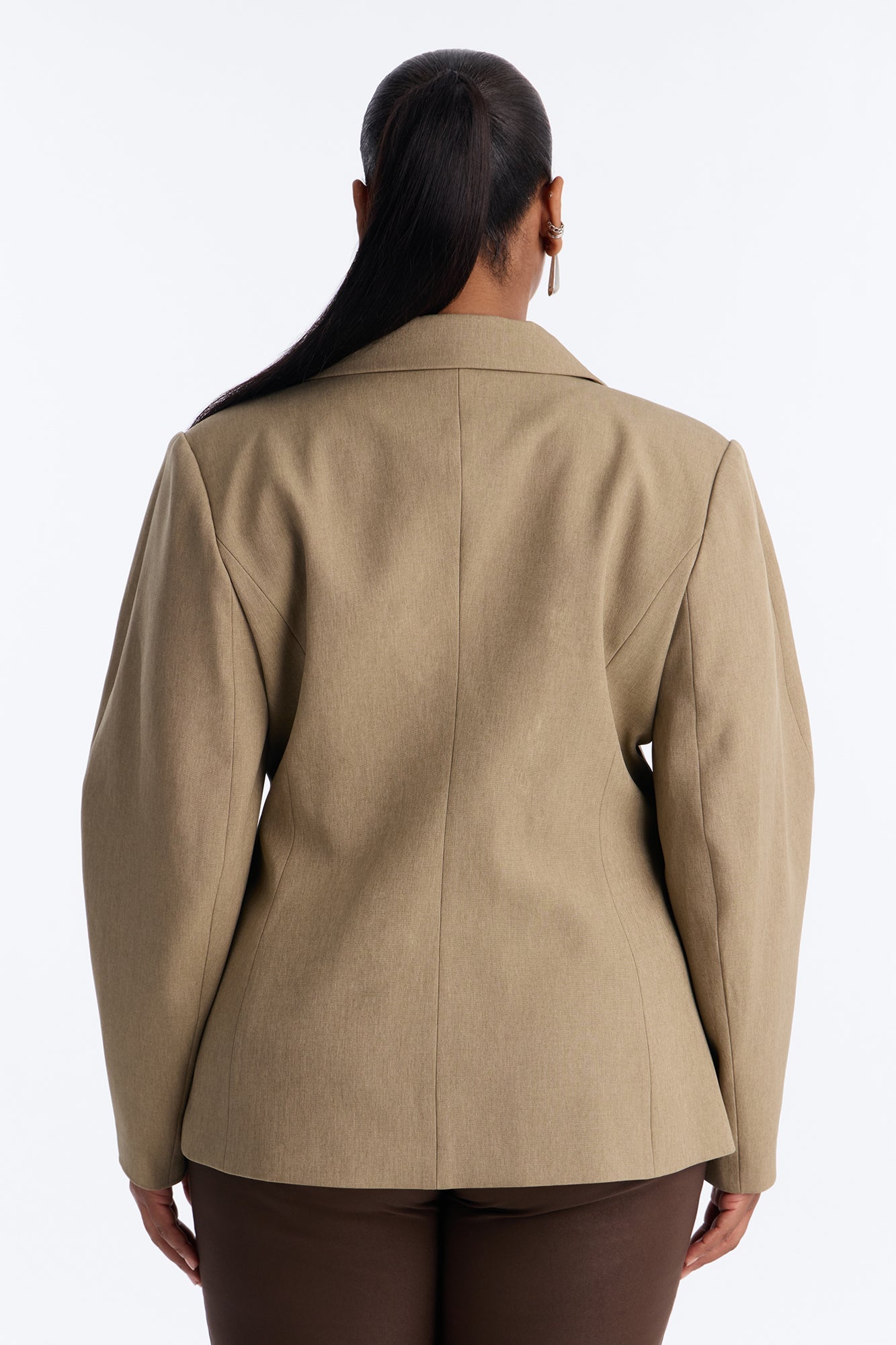 The Hills Oversized Barrel Sleeve Blazer - Caffe