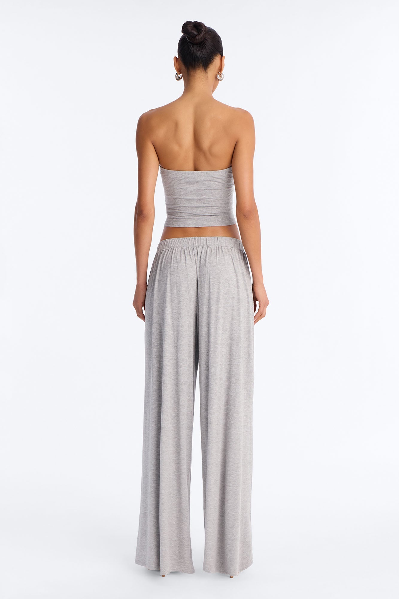 Gigi Tie Front Pant Set - Heather Grey