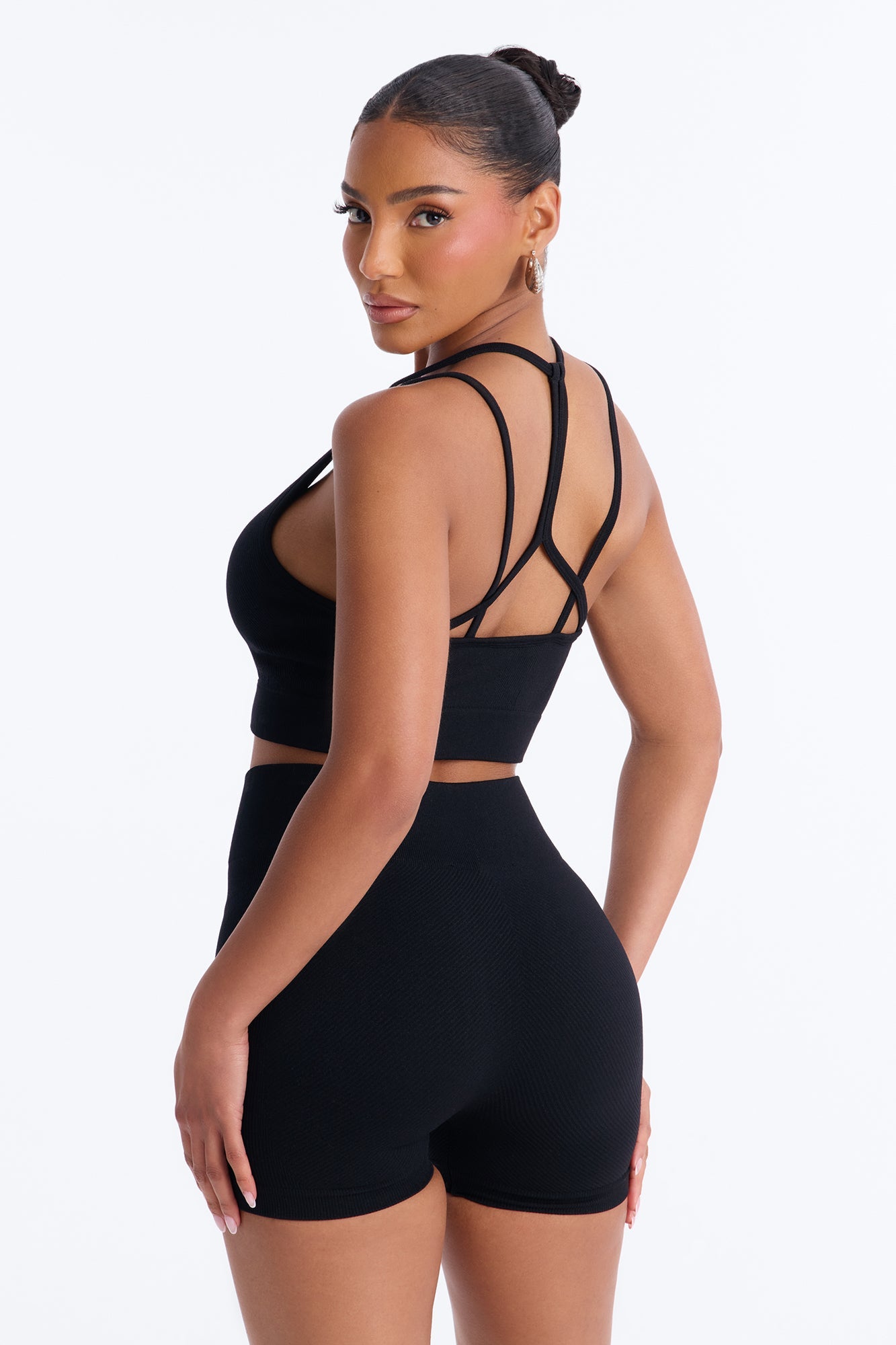 Tania Seamless Short Set - Black
