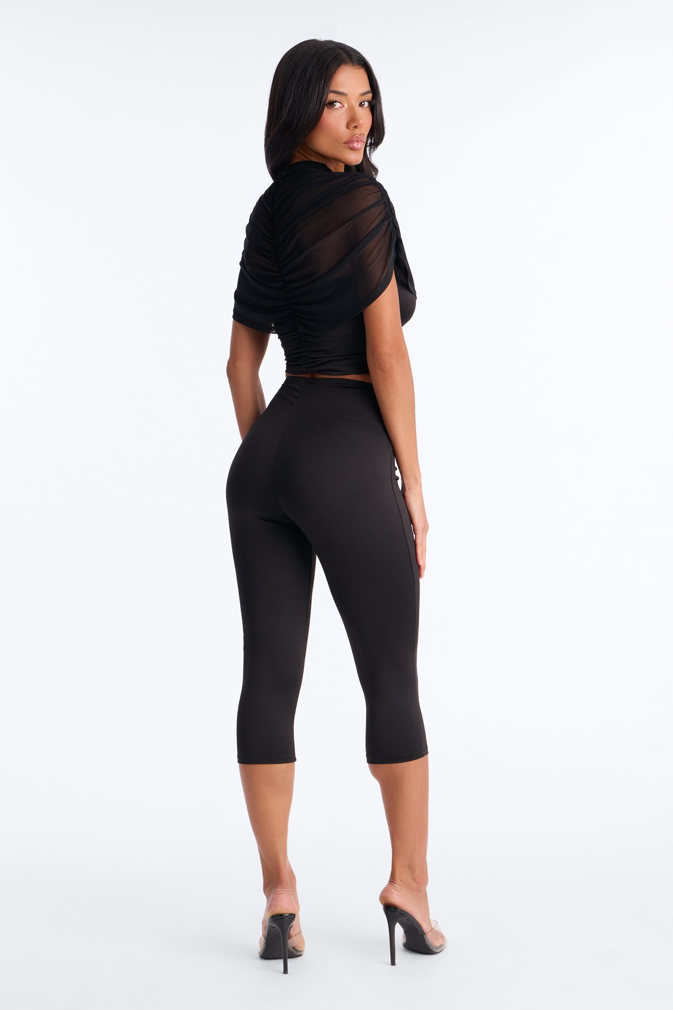 Margot Sheer Capri Set - Black