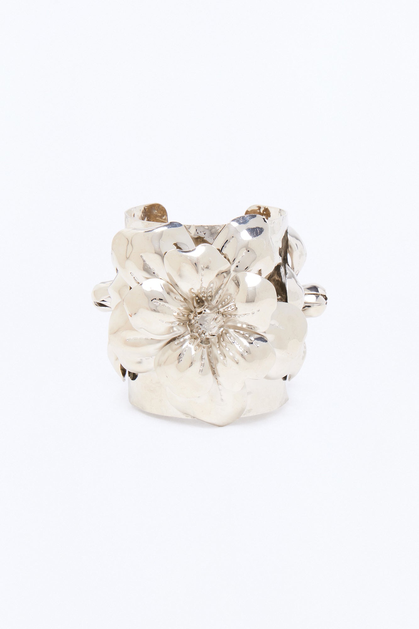 Fleur De Noche Cuff Bracelet - Silver