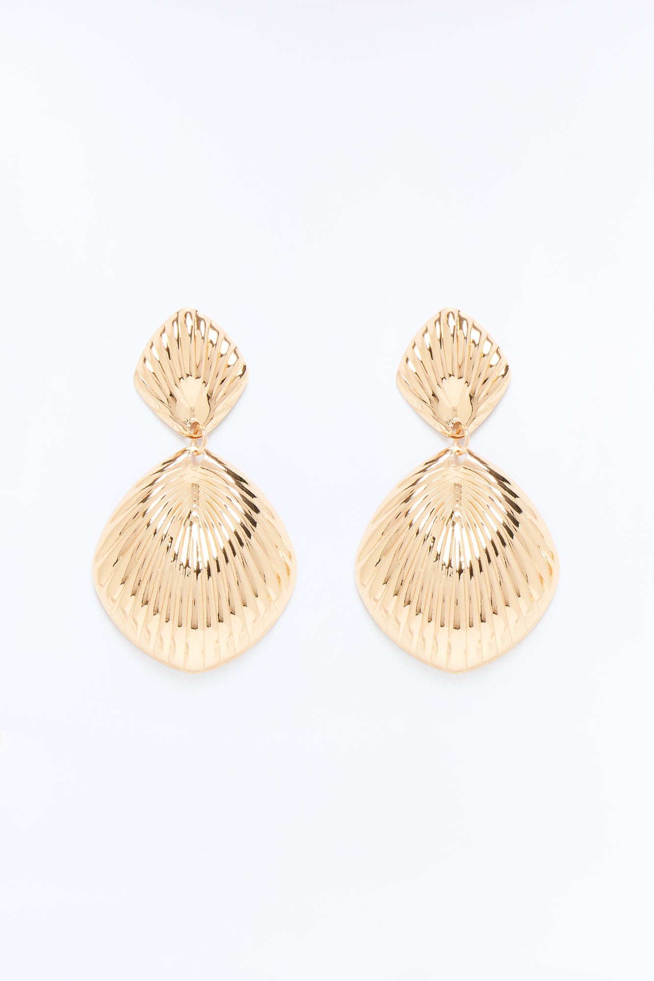 No One Cares Hardware Drop Earrings - Gold