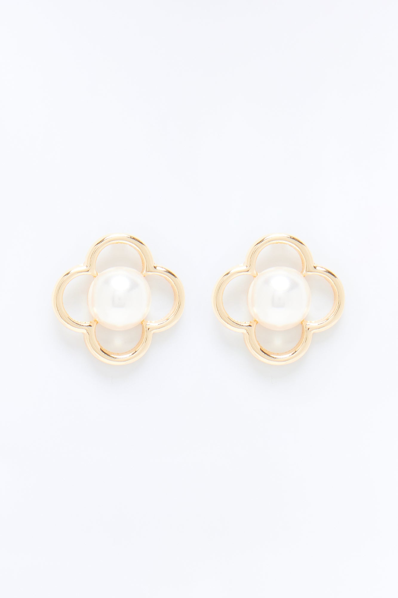 Clover Clouds Stud Earrings - Gold