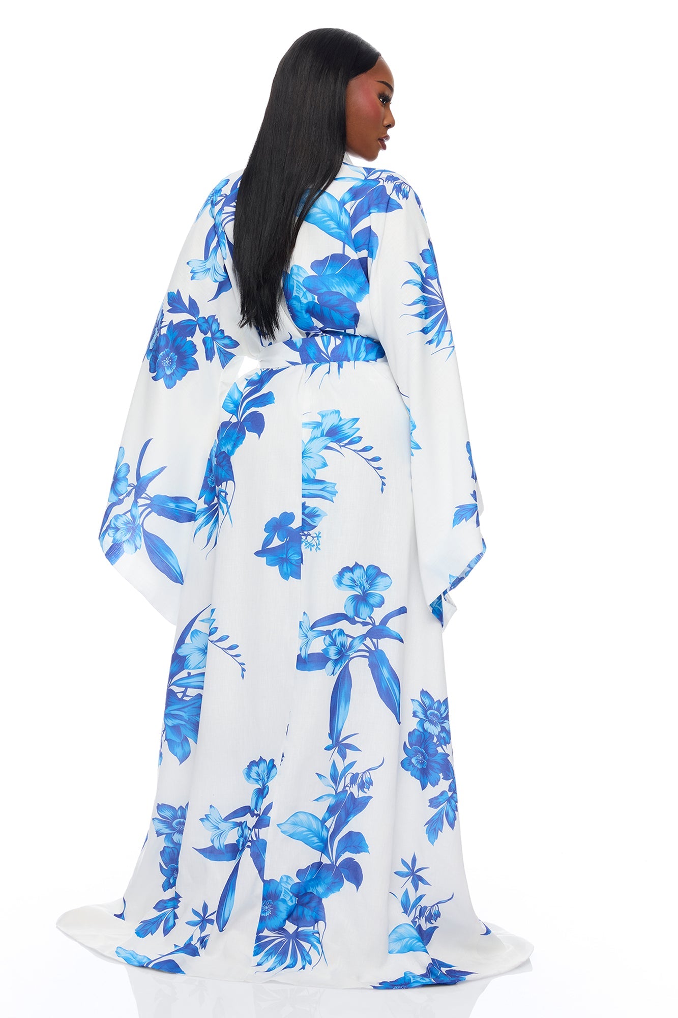 In The Cabana Kimono Maxi Dress - Blue/combo