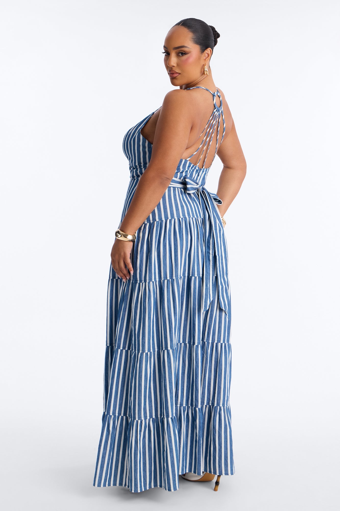 Olivia Striped Maxi Dress - Blue/combo