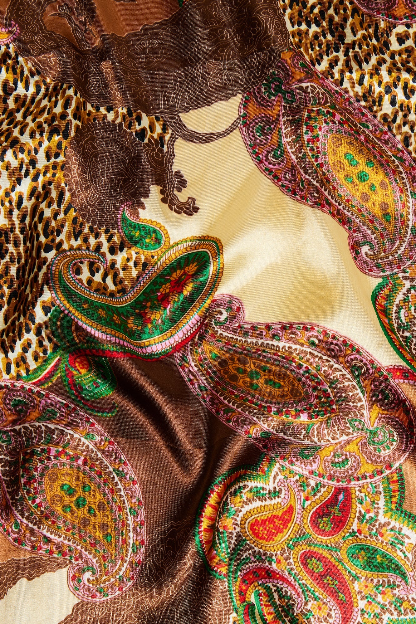 Susanna Paisley Head Scarf - Beige
