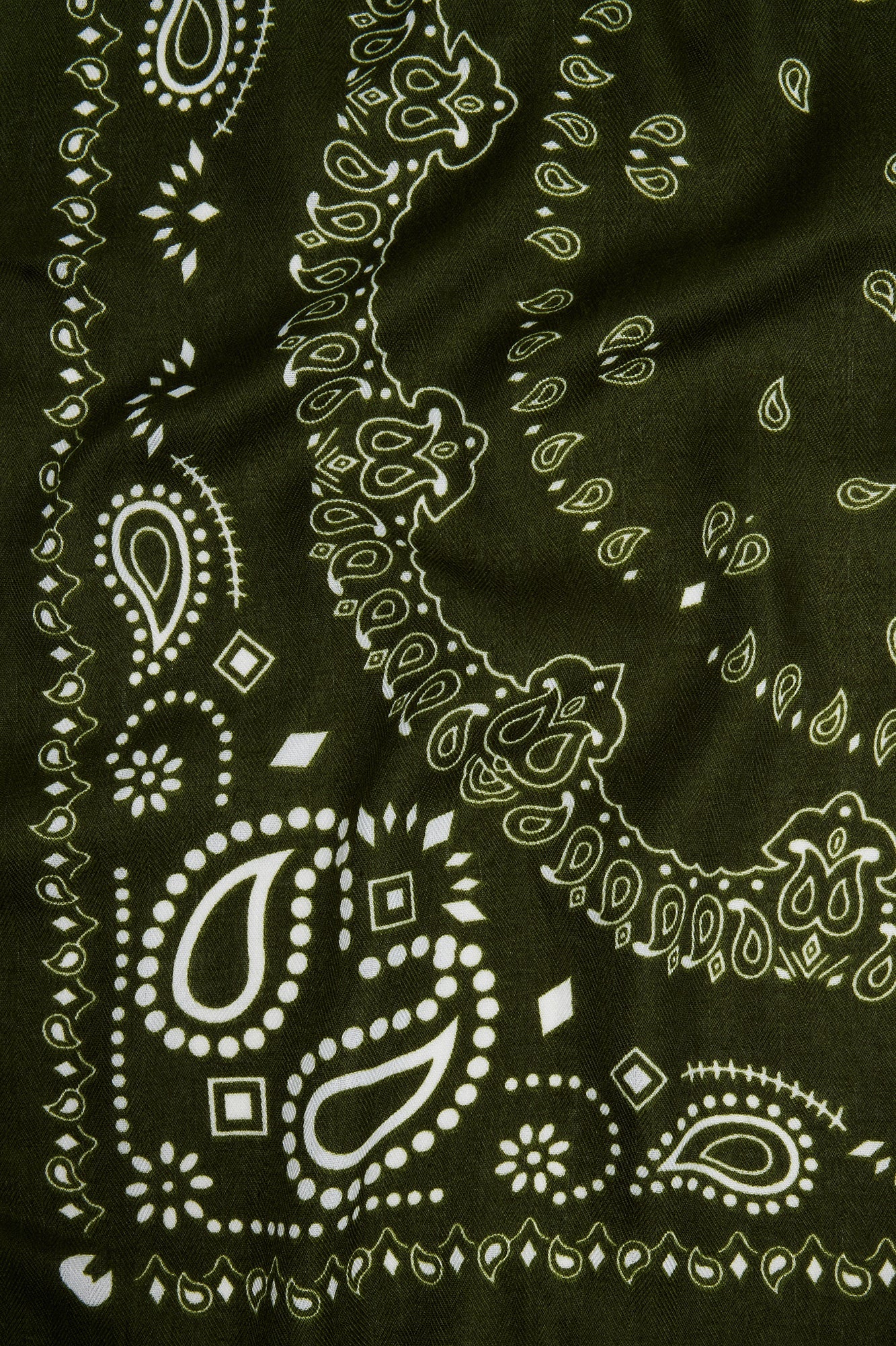 Rustic Paisley Head Scarf - Olive