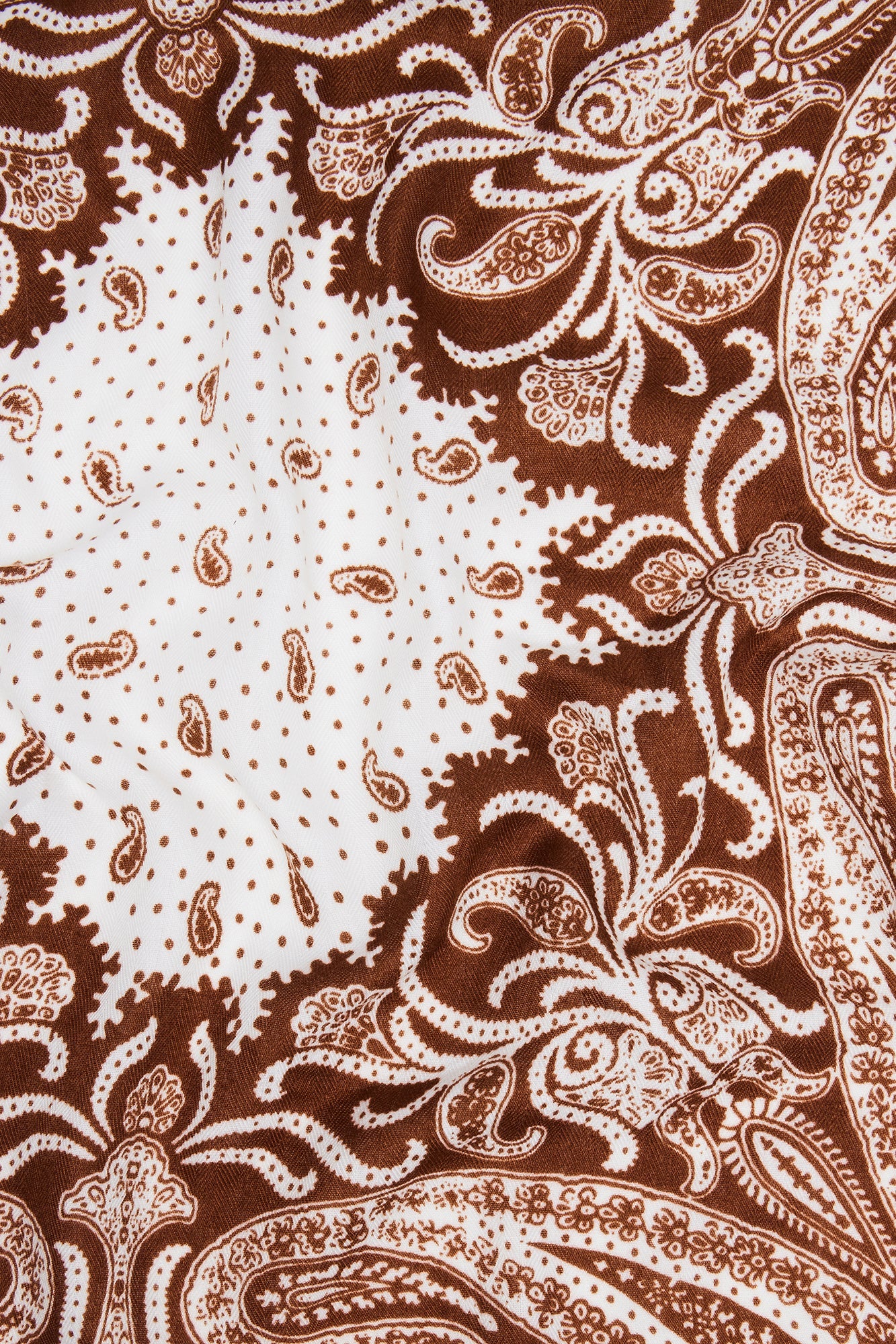 Daniela Paisley Oversized Head Scarf - Brown