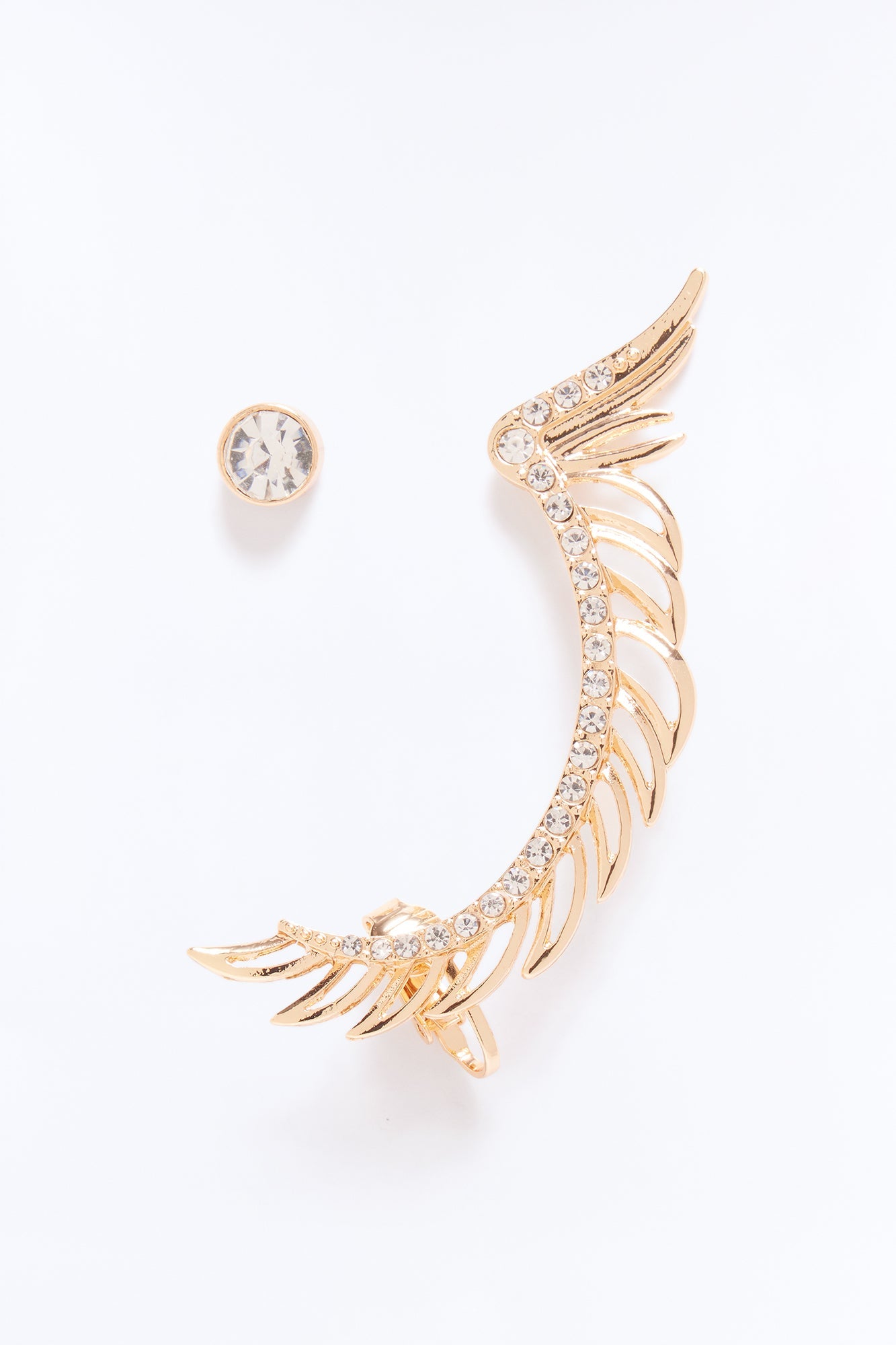 Angelic Rhinestone Ear Cuff - Gold
