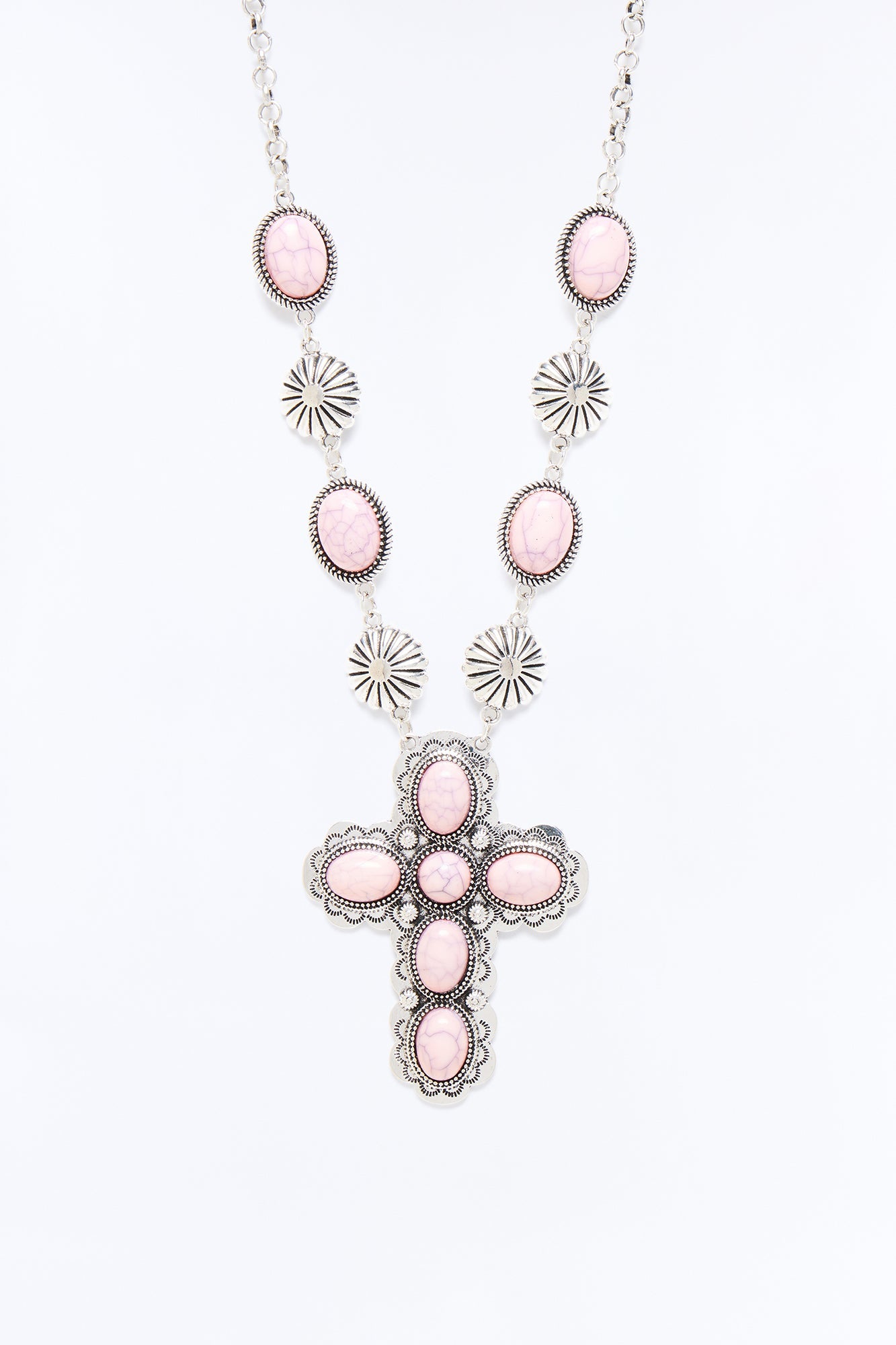 Sweet Praise Cross Pendant Necklace - Silver/Combo