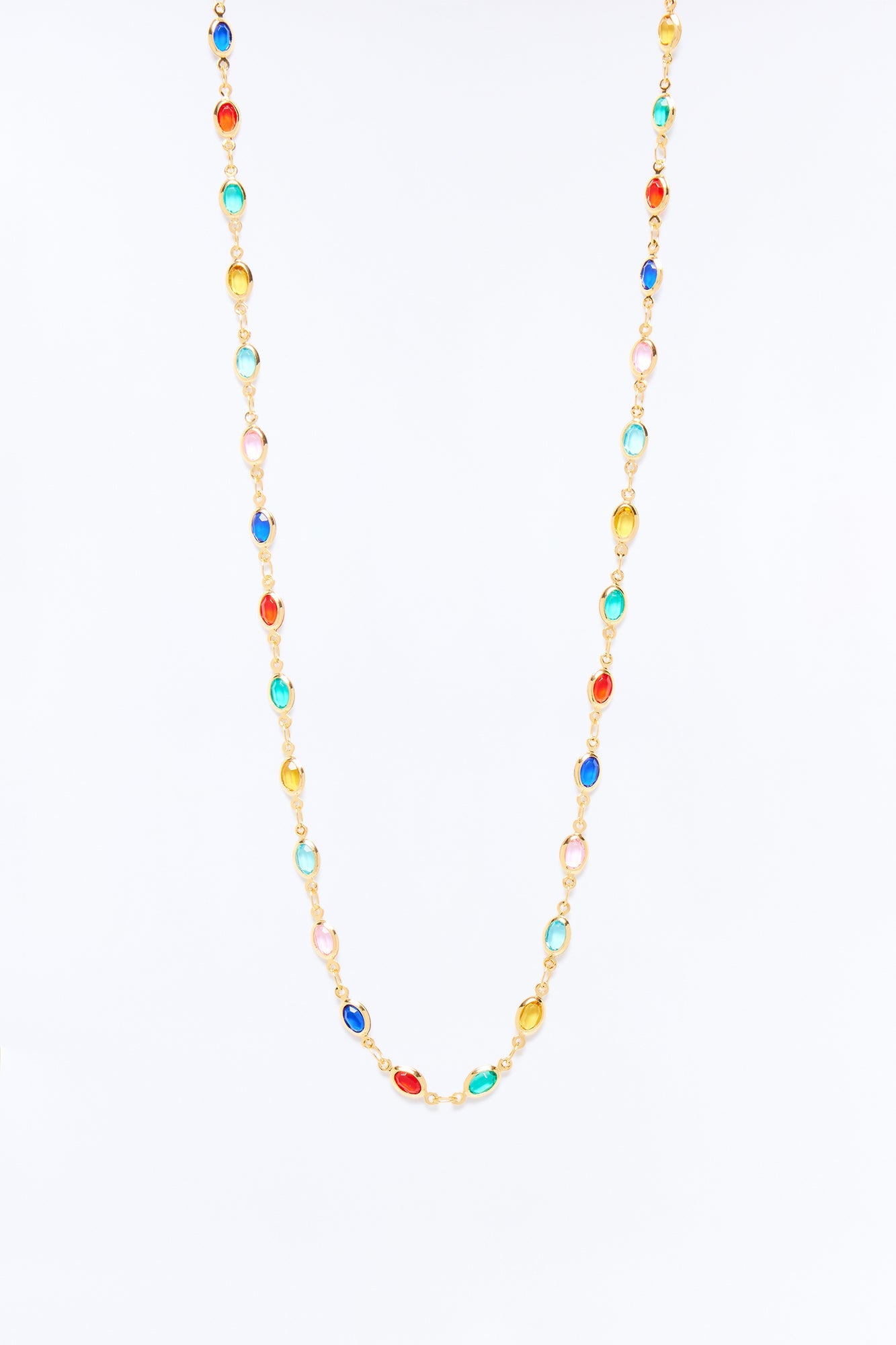 The Way It Goes Lariat Necklace - Multi Color