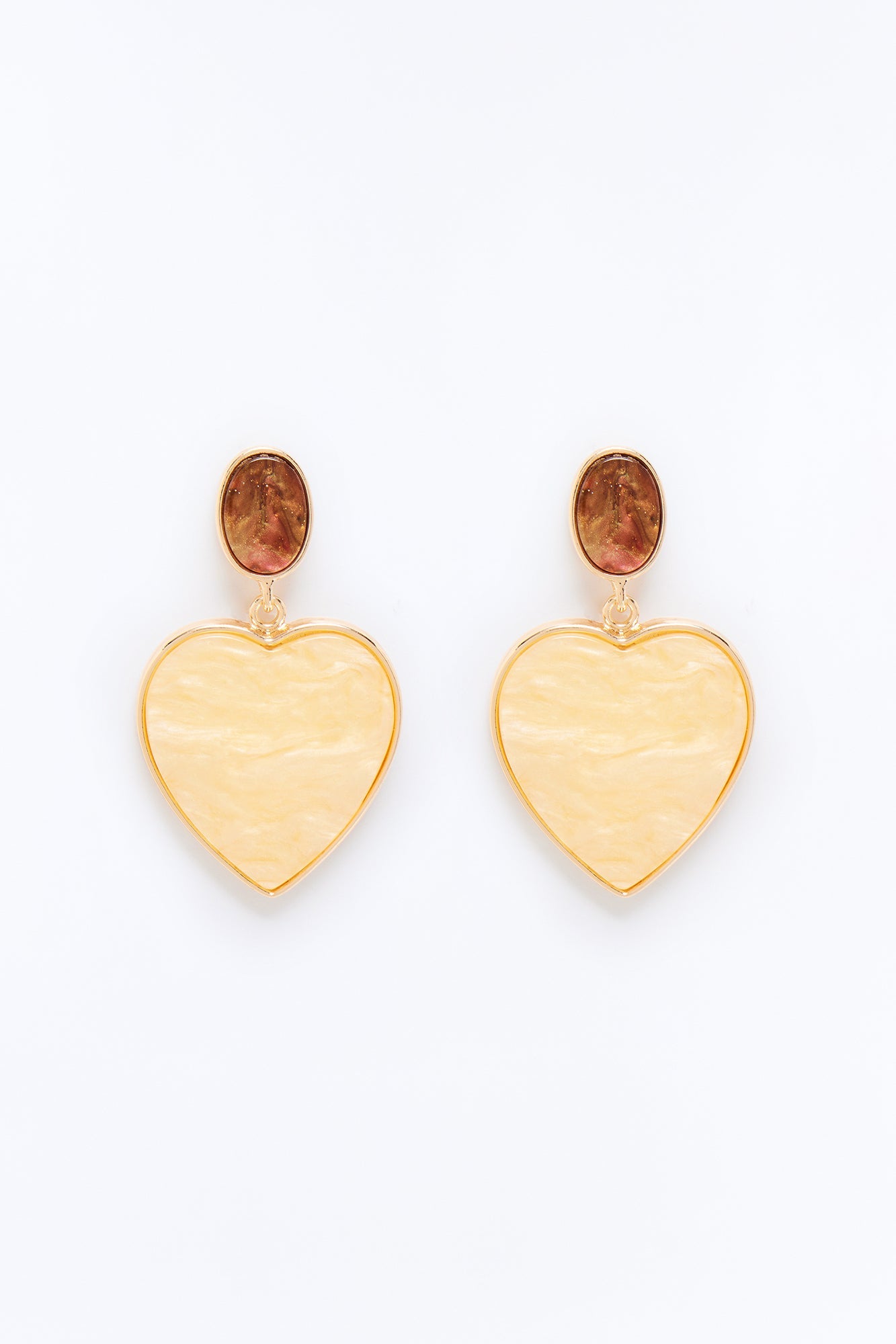 Promise Me Heart Earrings - Nude/combo