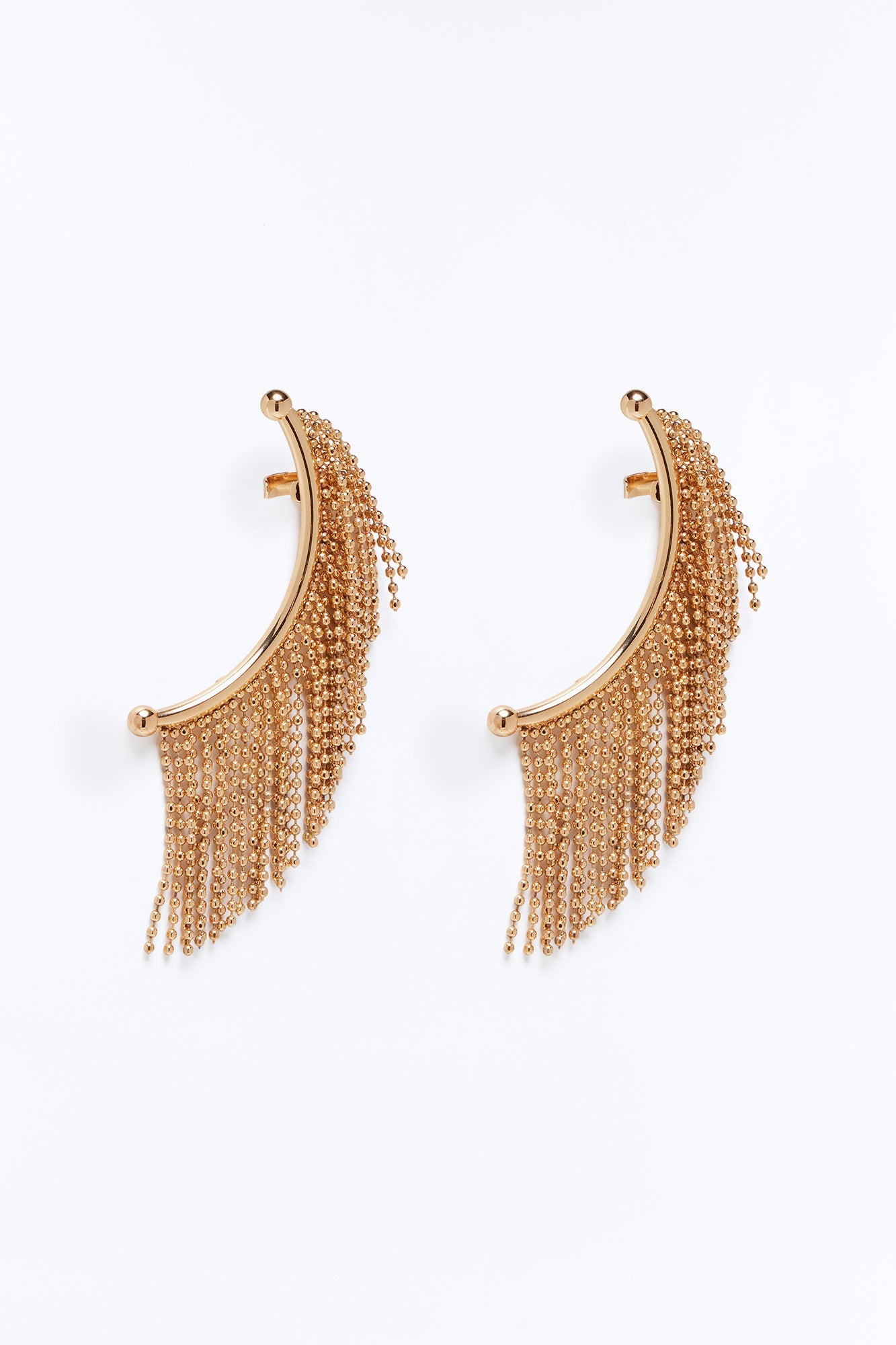 Let It Be Fringe Hardware Ear Cuff - Gold