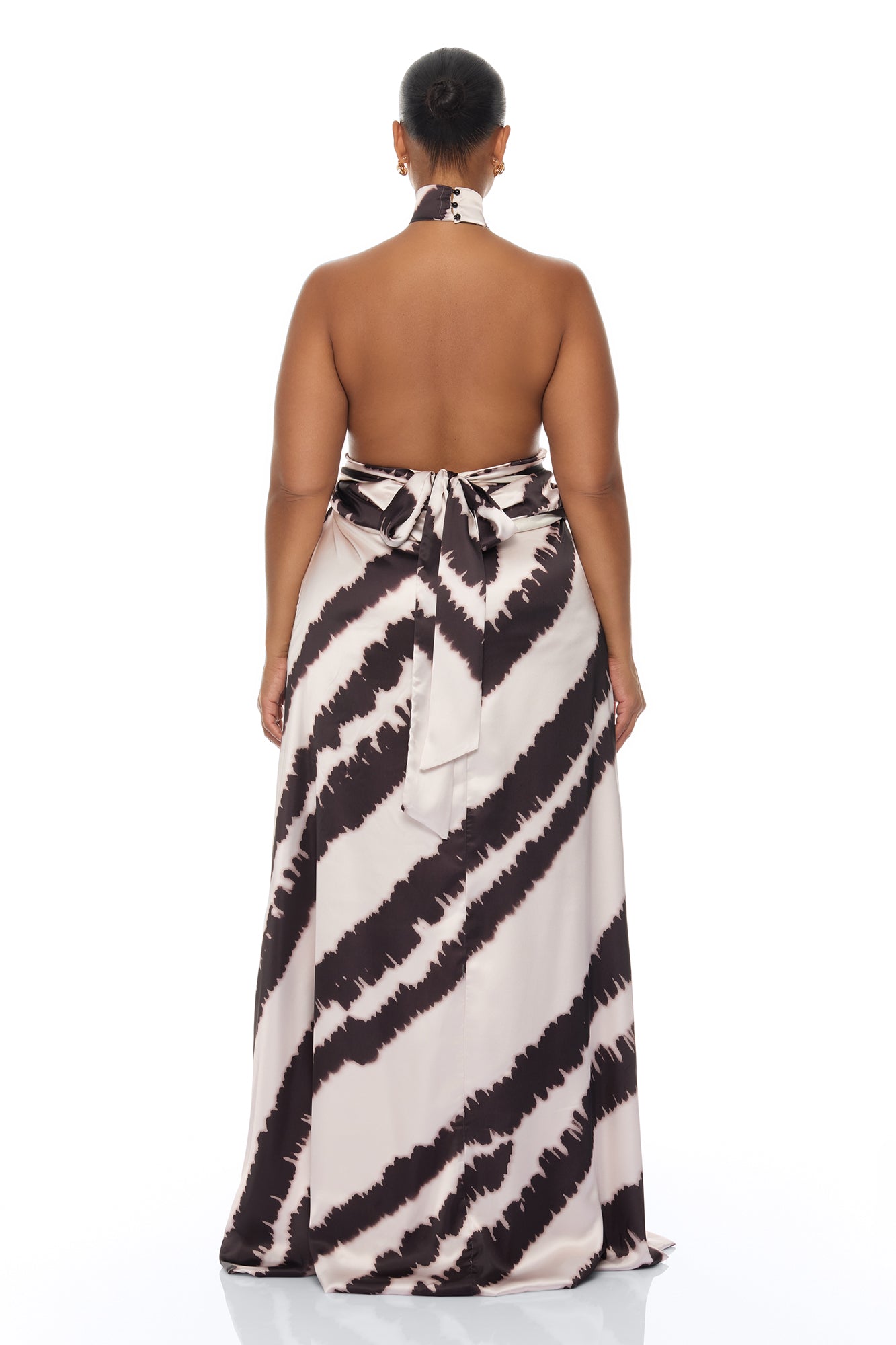 Radiant Energy Satin Maxi Dress - Black/combo