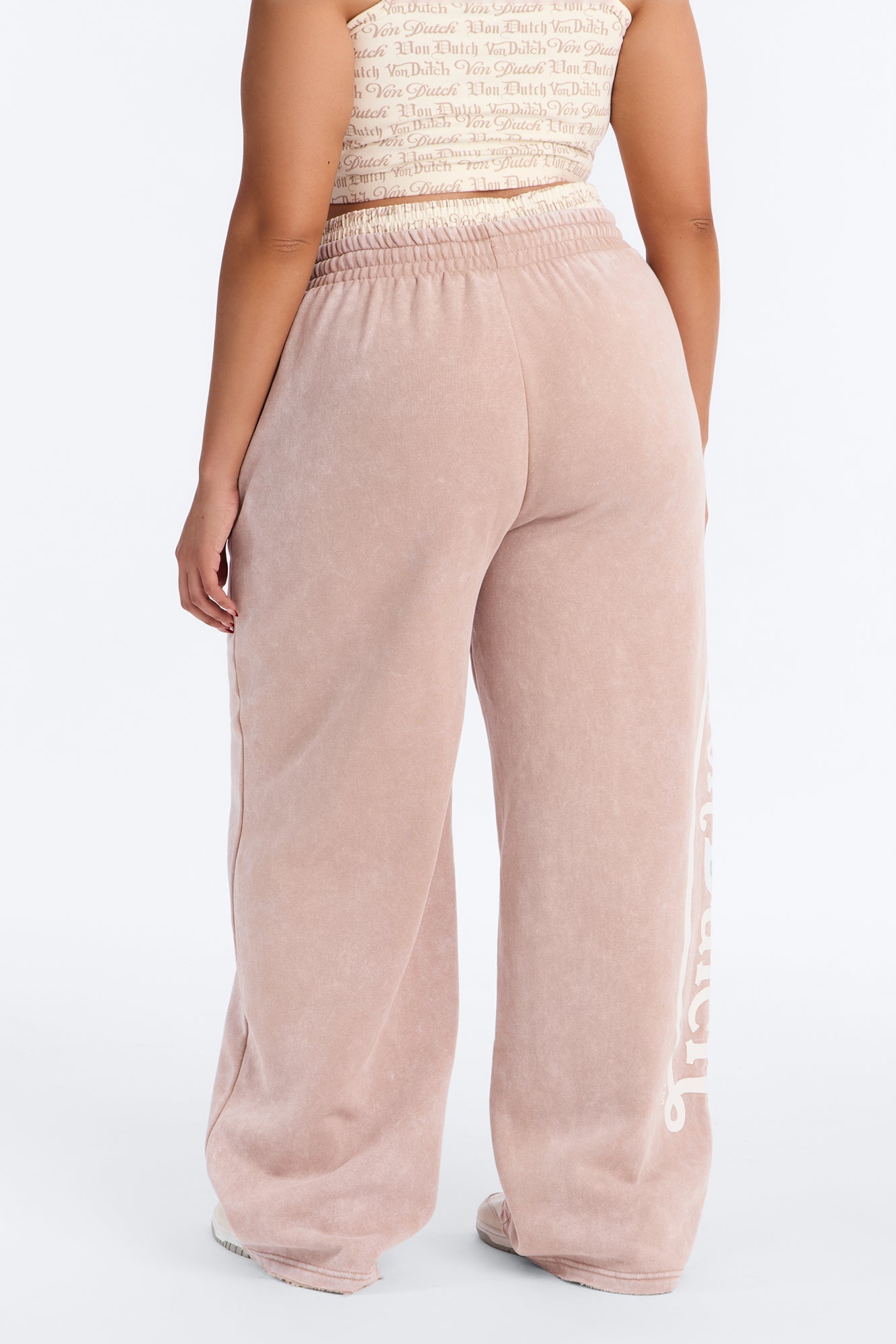 Von Dutch Wide Leg Washed Pant - Taupe
