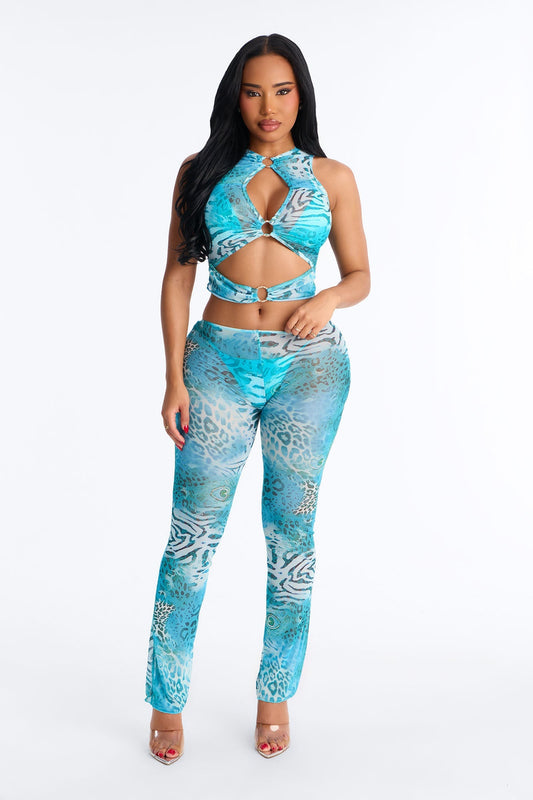 See What's Next 4 Piece Bikini And Coverup Set - Blue Fashion Nova