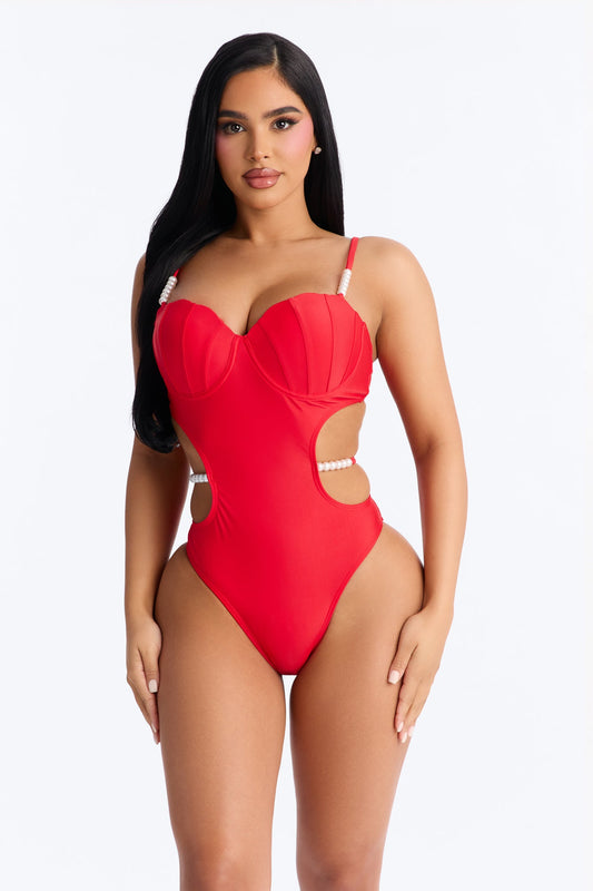 Summer Forever 1 Piece Swimsuit - Red