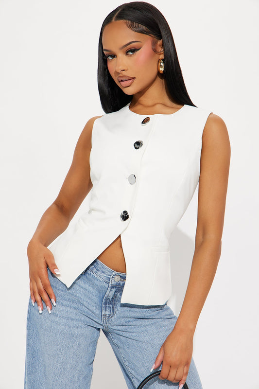 Written Love Letter Vest - White Fashion Nova