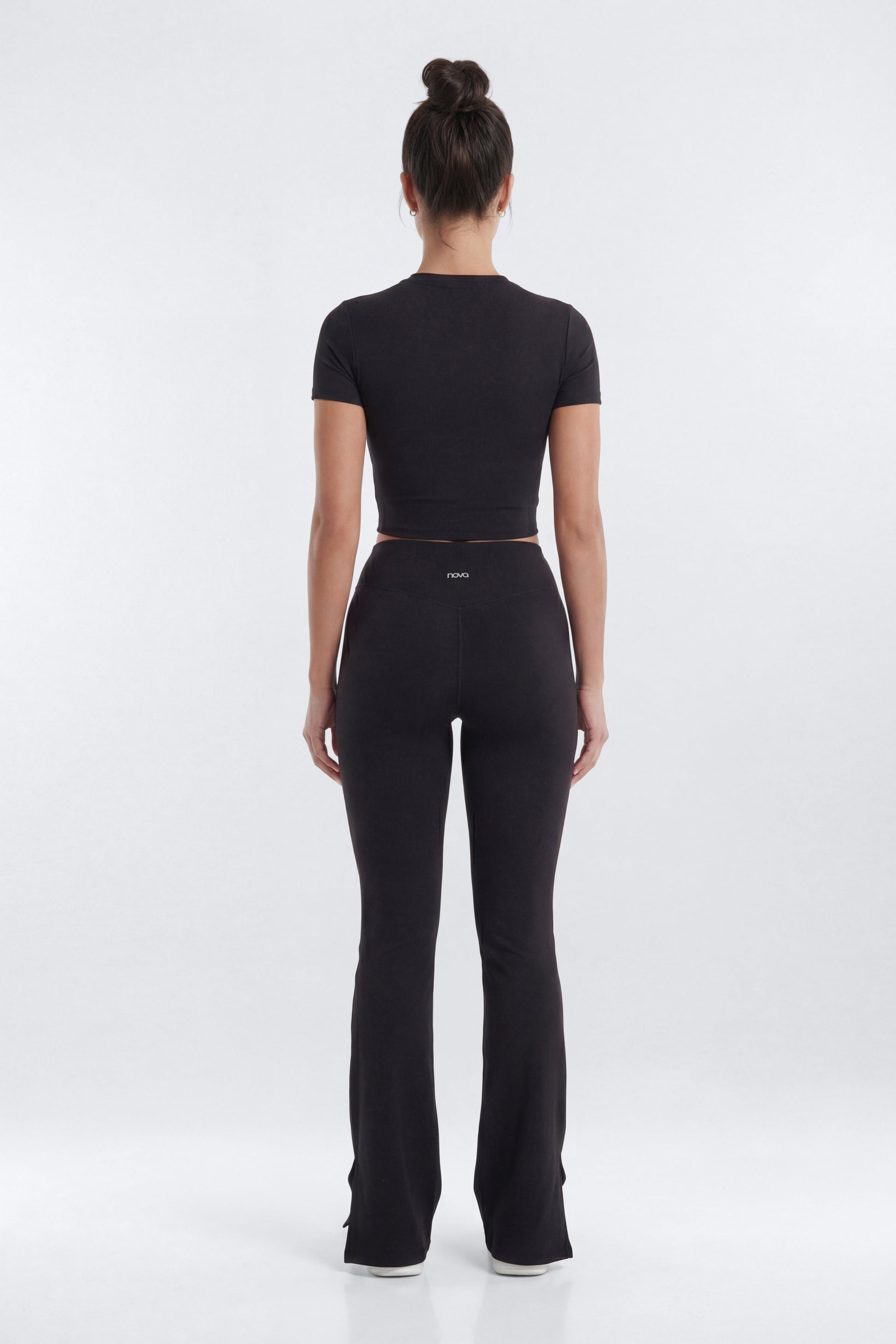 ProStretch™ 32″ Midrise Flare Legging - Black Fashion Nova