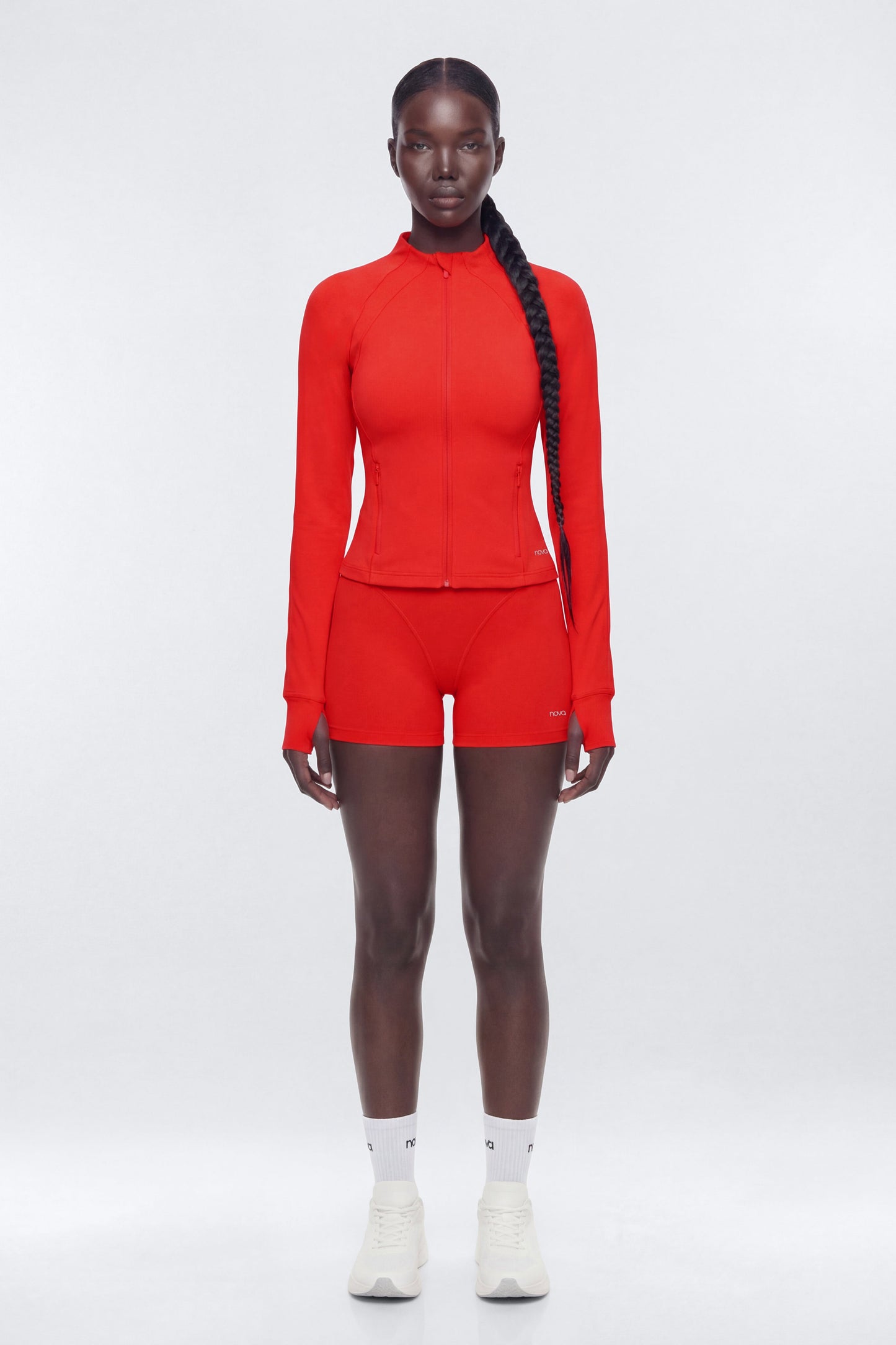 ProStretch™ Front Zip Sports Jacket - Red Fashion Nova