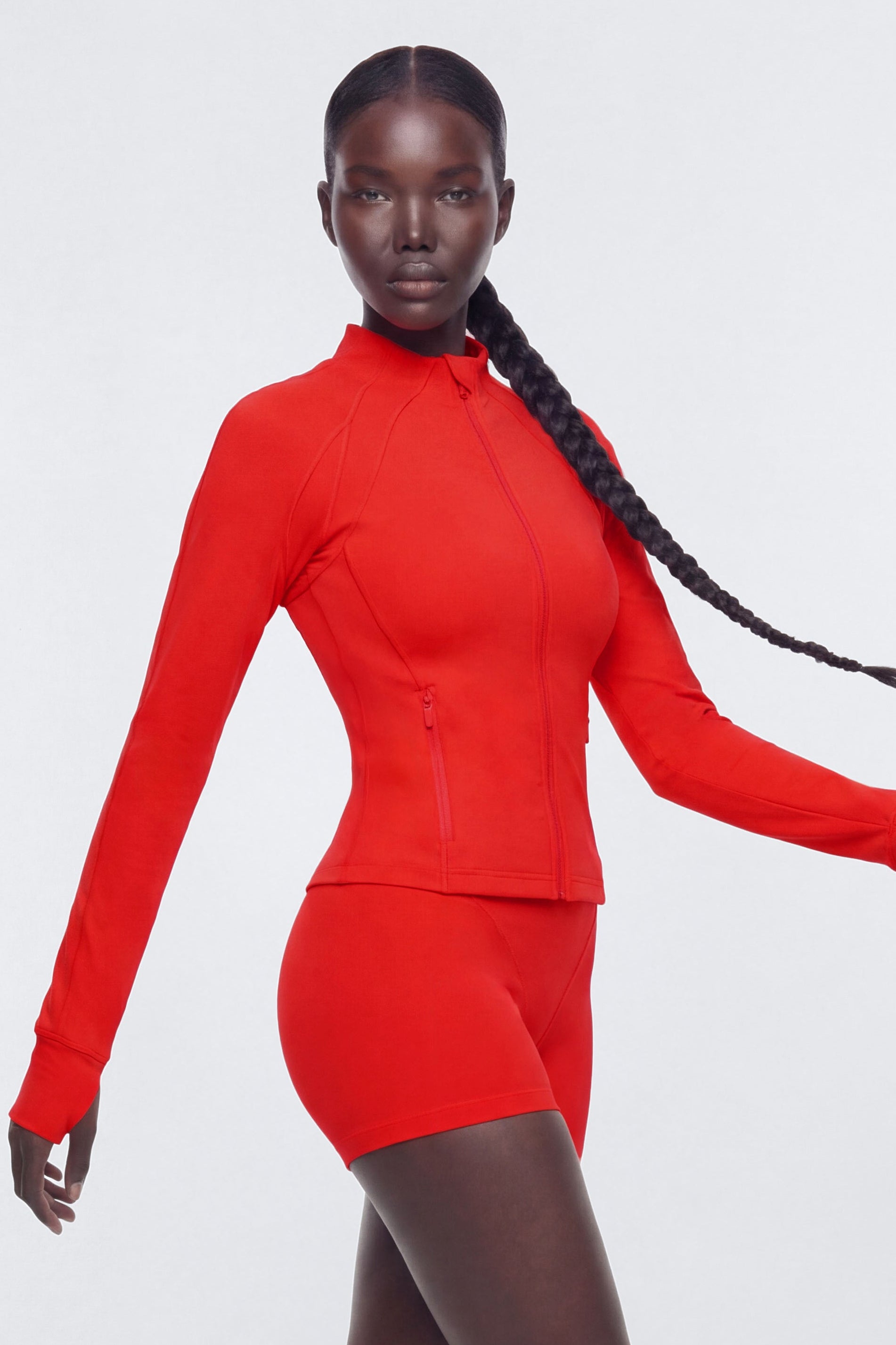ProStretch™ Front Zip Sports Jacket - Red Fashion Nova