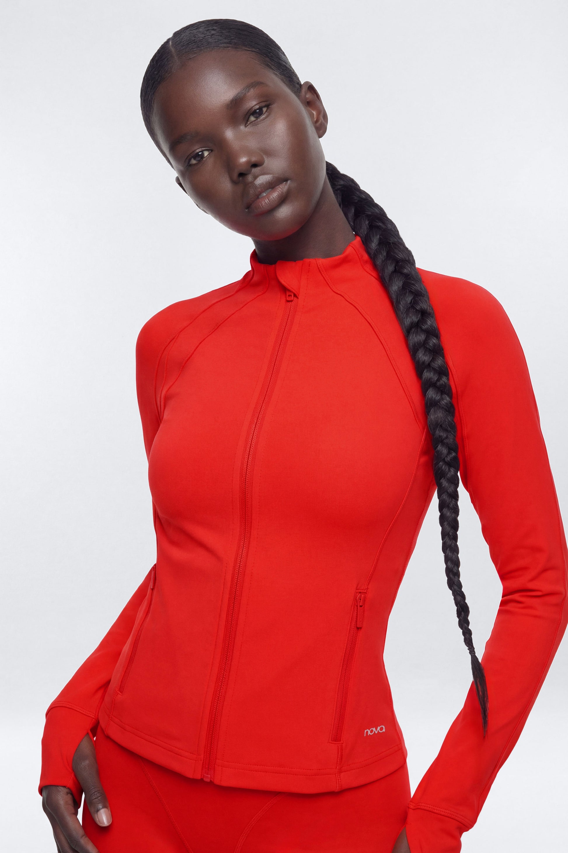 ProStretch™ Front Zip Sports Jacket - Red Fashion Nova