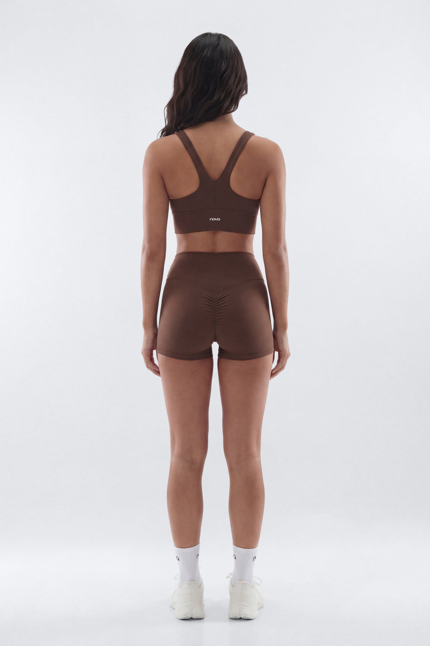 CloudForm™ Ruched Sports Bra - Brown Fashion Nova