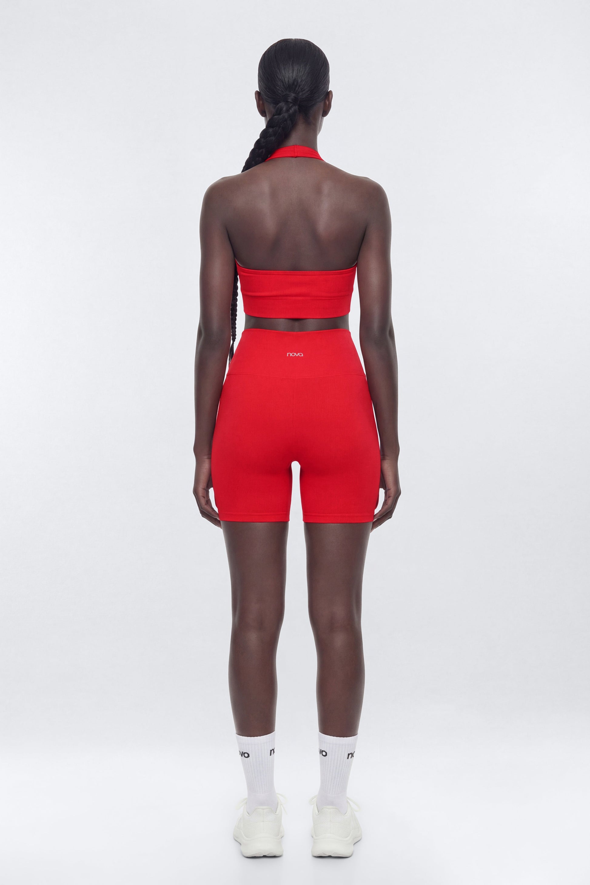 SeamlessLift™ Halter Sports Bra - Red Fashion Nova