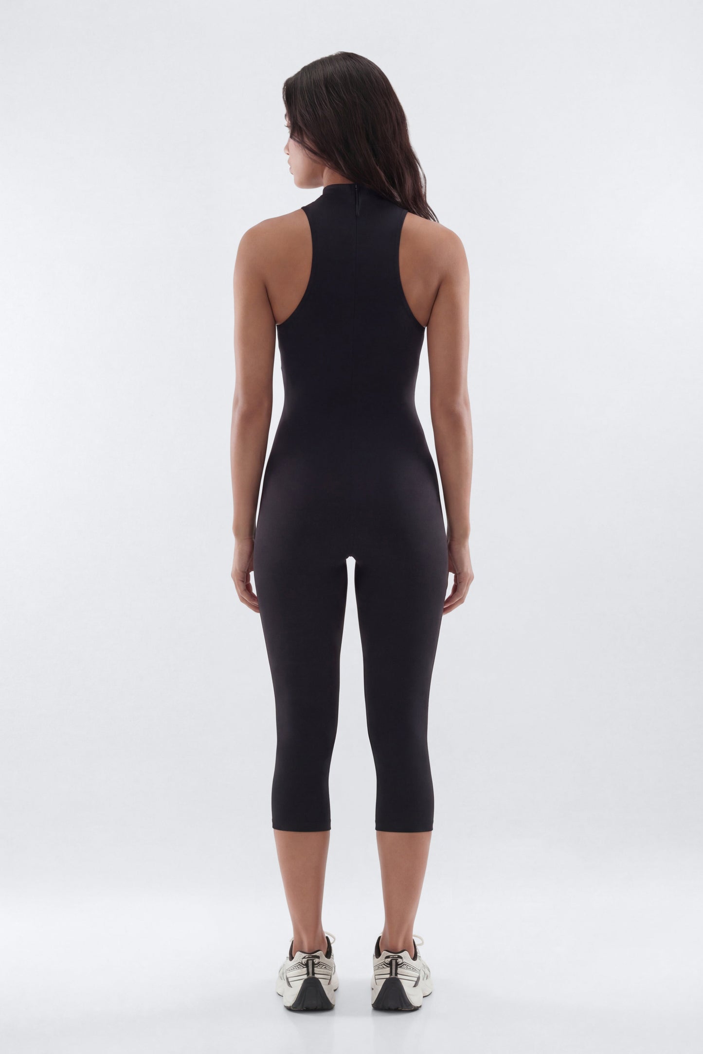 ProStretch™ 18″ High Neck Capri Jumpsuit - Black Fashion Nova