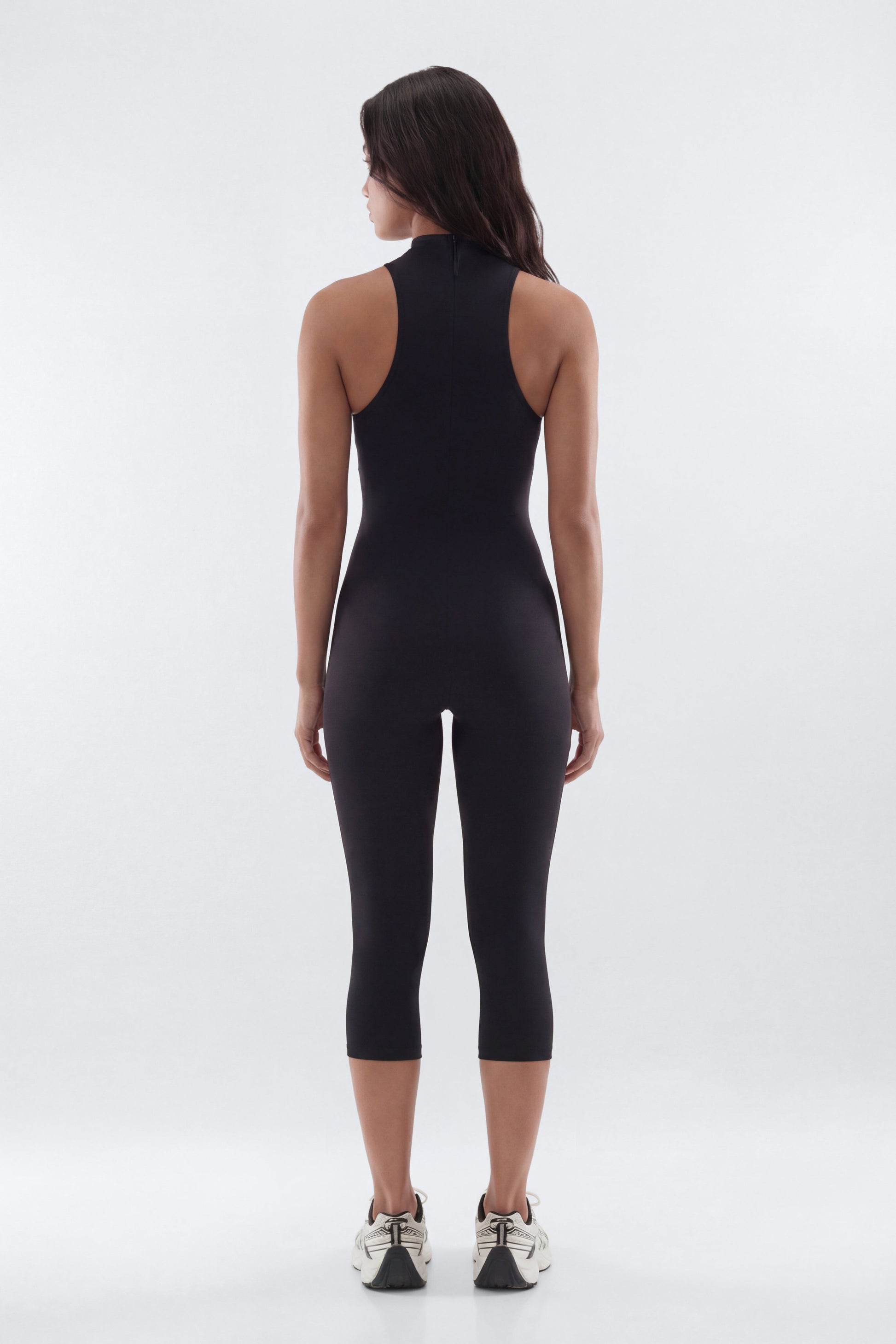 ProStretch™ 18″ High Neck Capri Jumpsuit - Black Fashion Nova