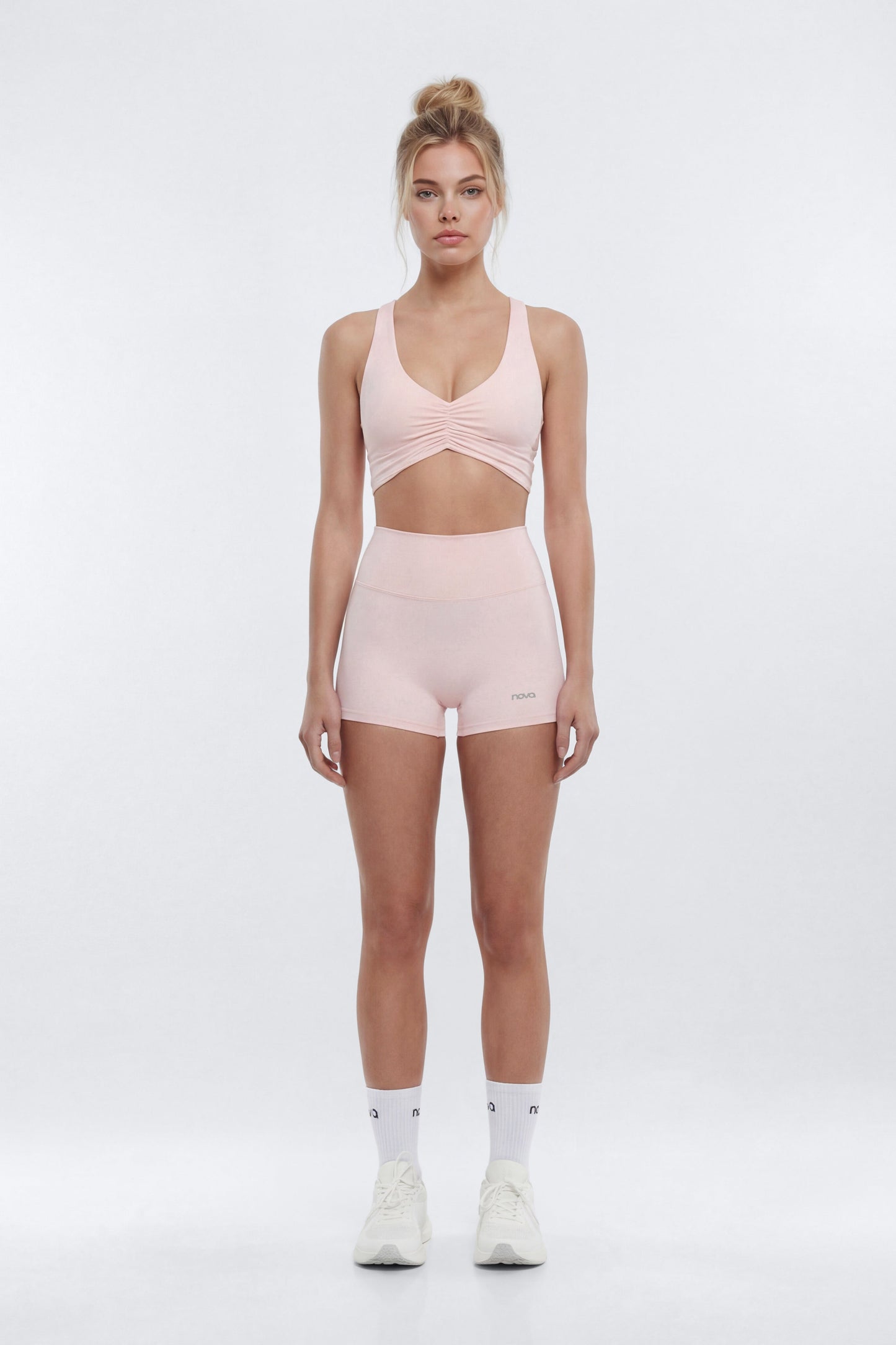CloudForm™ Ruched Sports Bra - Blush Fashion Nova