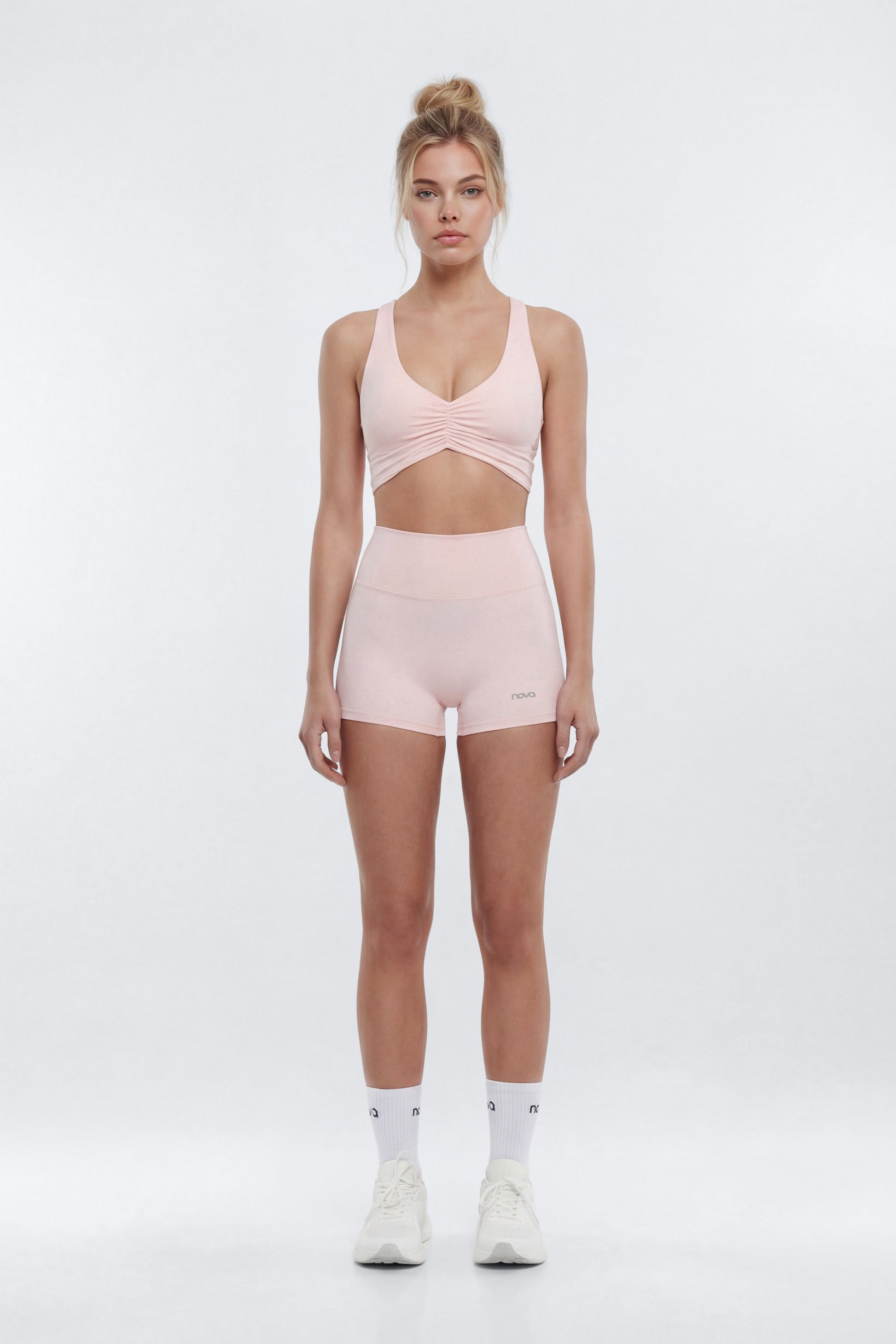 CloudForm™ Ruched Sports Bra - Blush Fashion Nova