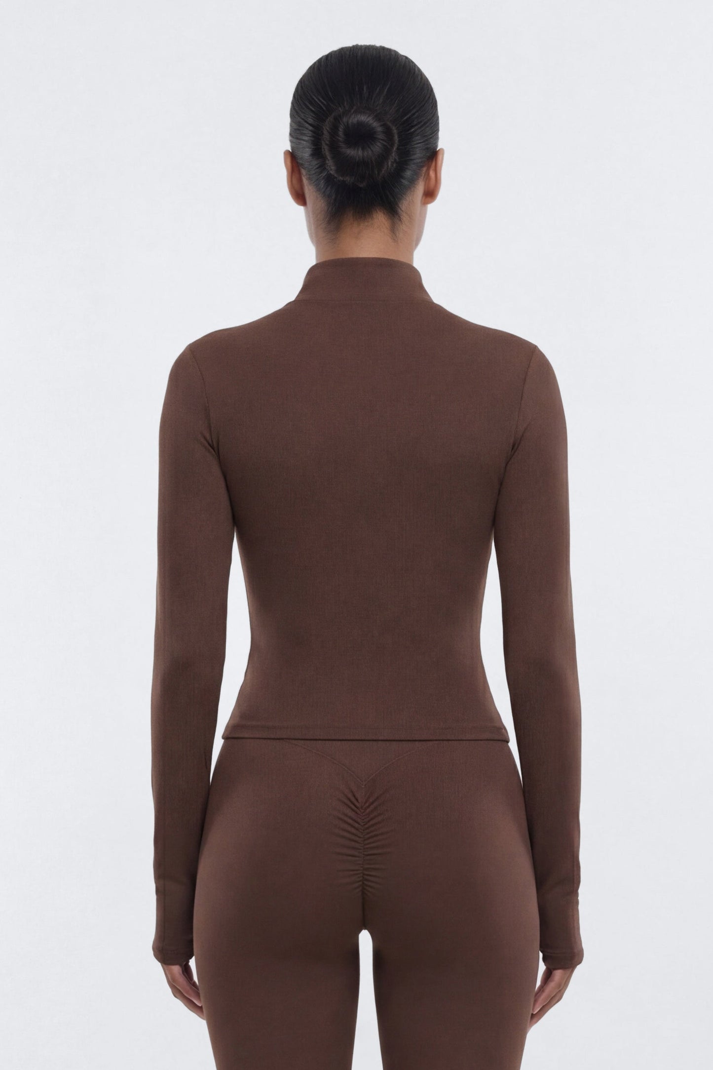 CloudForm™ Long Sleeve Full Zip Jacket - Brown Fashion Nova