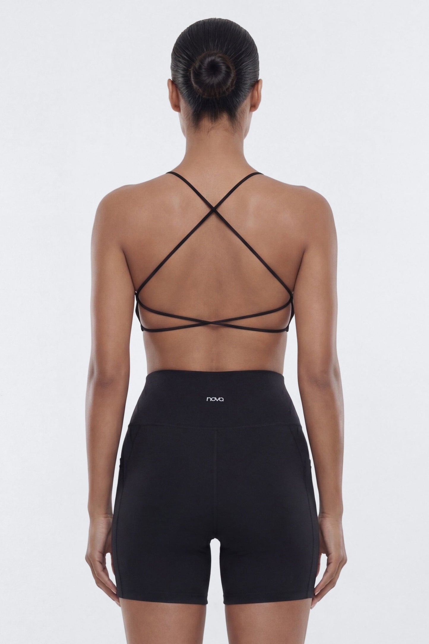CloudForm™ Strappy Back Sports Bra - Black Fashion Nova