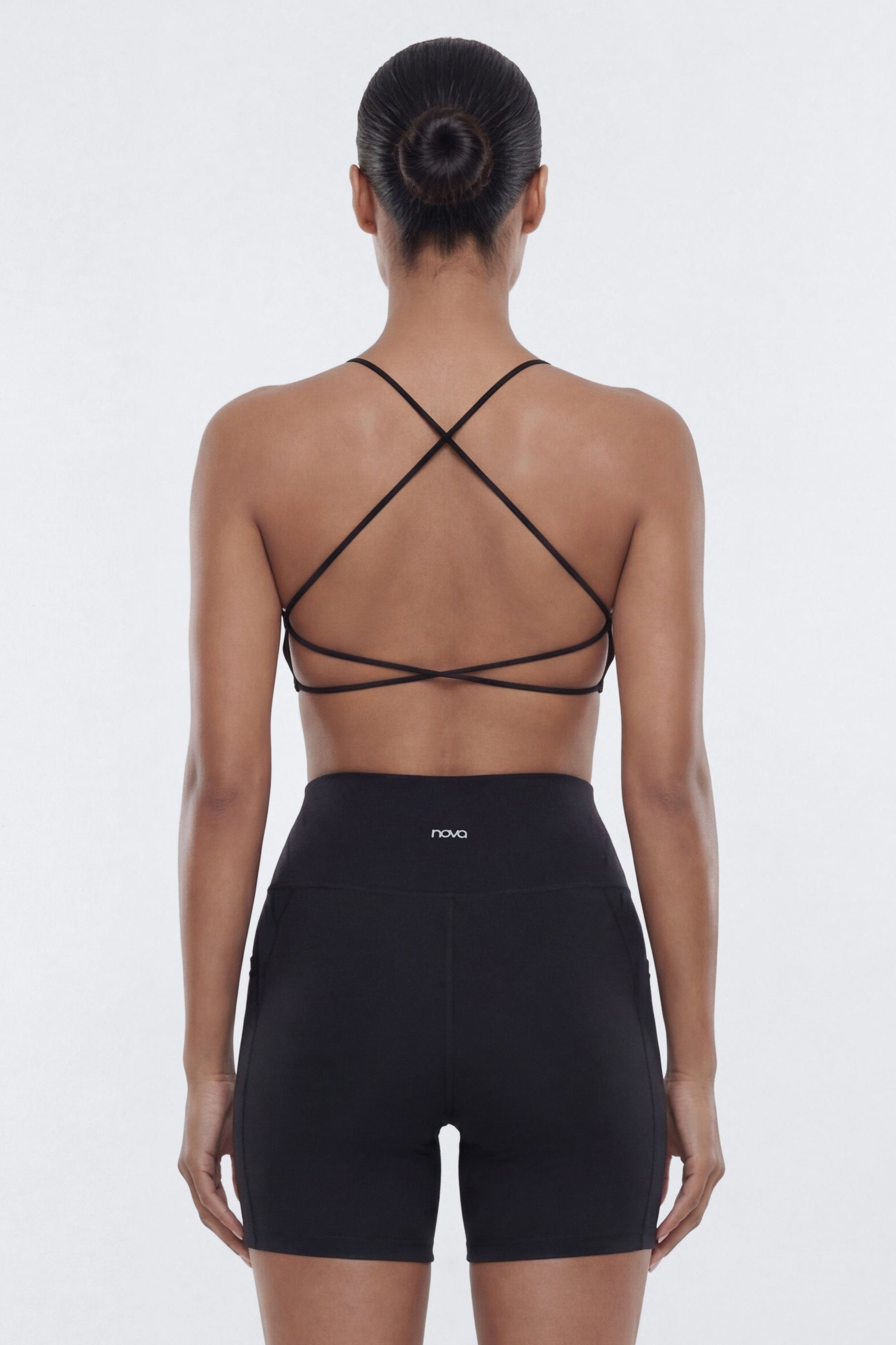 CloudForm™ Strappy Back Sports Bra - Black Fashion Nova