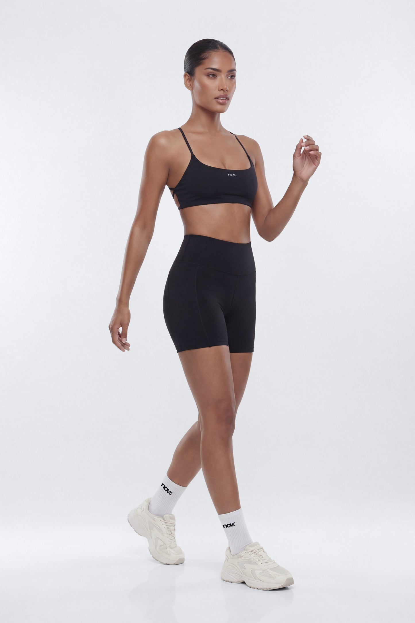 CloudForm™ Strappy Back Sports Bra - Black Fashion Nova