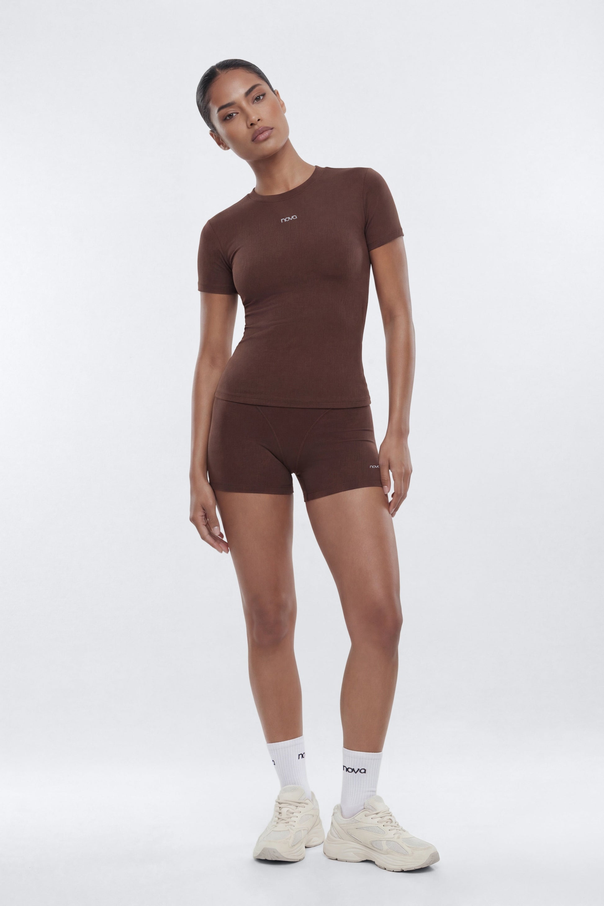 ProStretch™ Short Sleeve Sports Top - Brown Fashion Nova