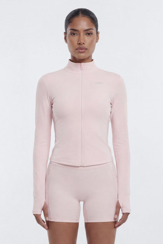 CloudForm™ Long Sleeve Full Zip Jacket - Pink Fashion Nova