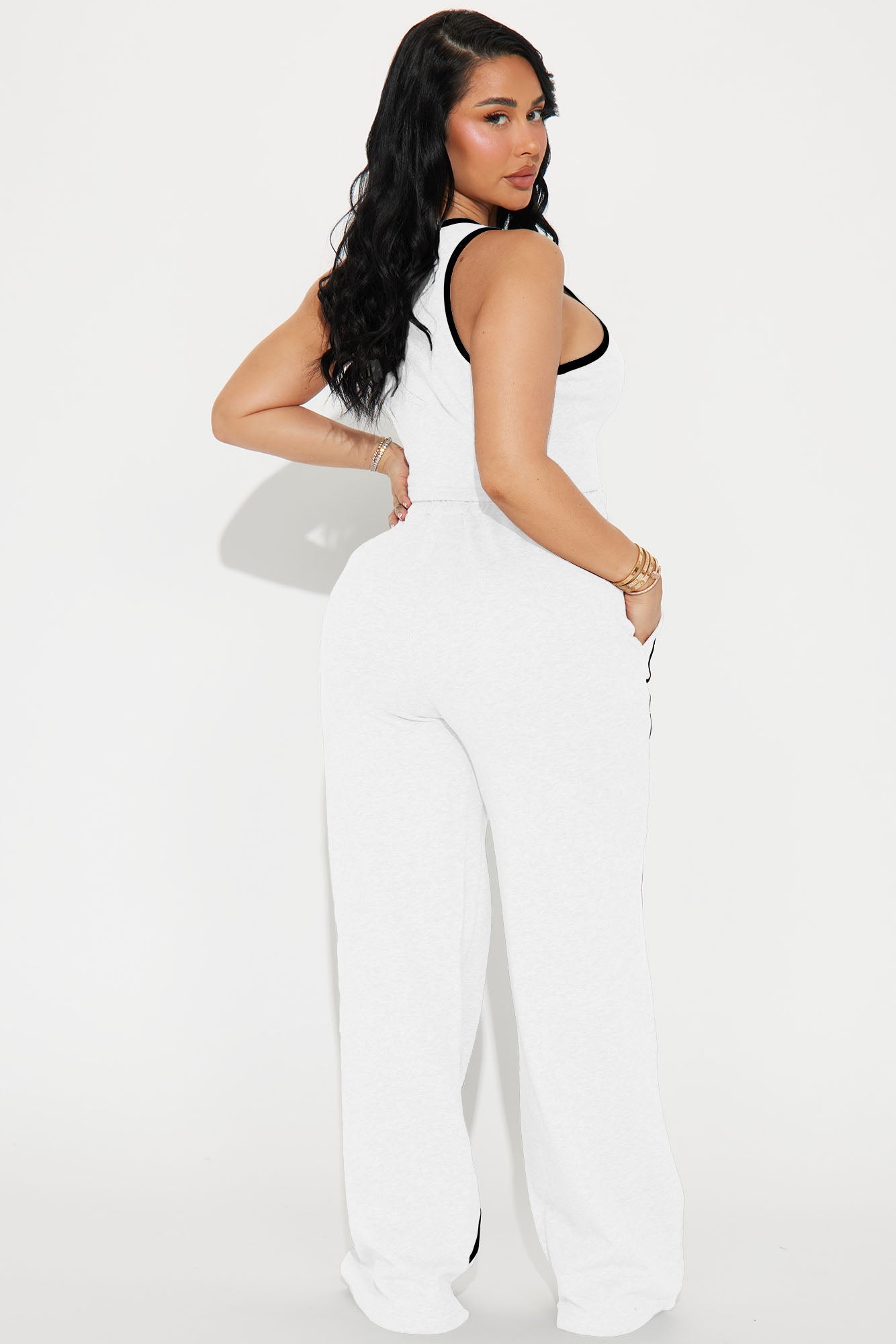 Varsity Babe Pant Set - White