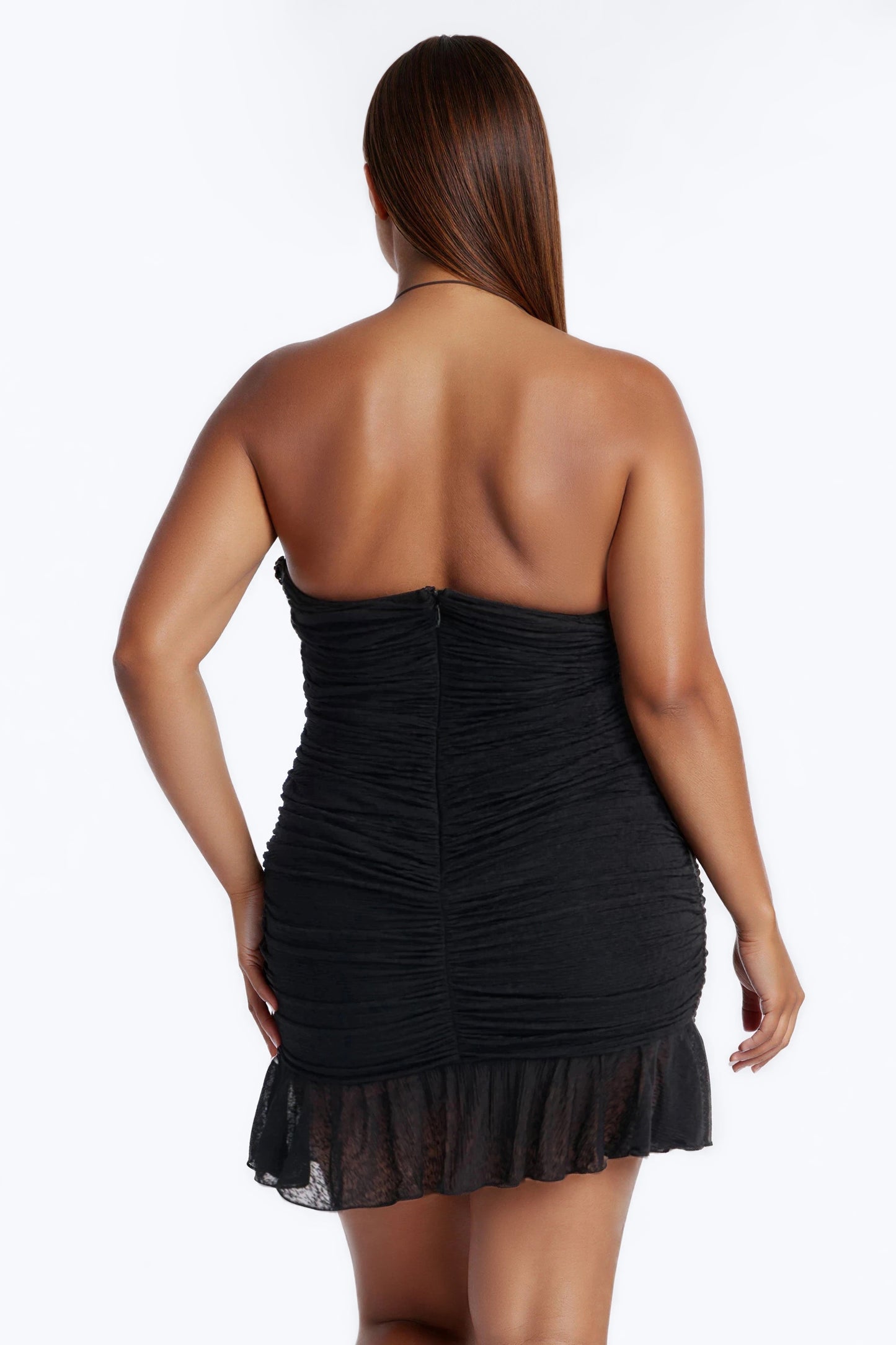 Off The Coast Sleeveless Textured Mini Dress - Black/Silver