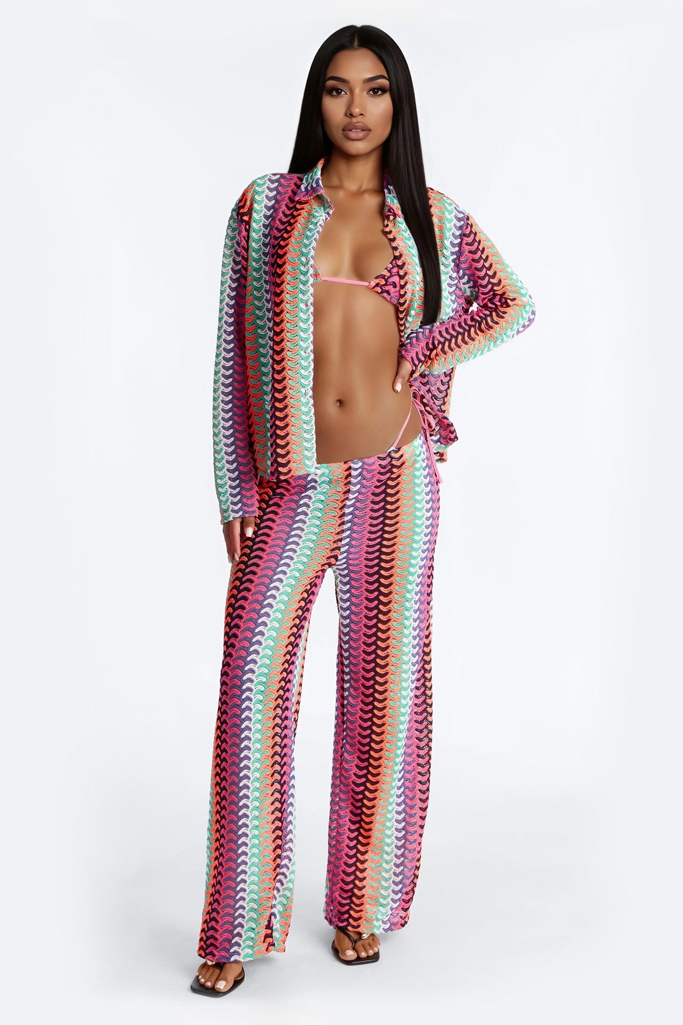 Alicia 4pc Bikini And Coverup Set - Multi Color Fashion Nova