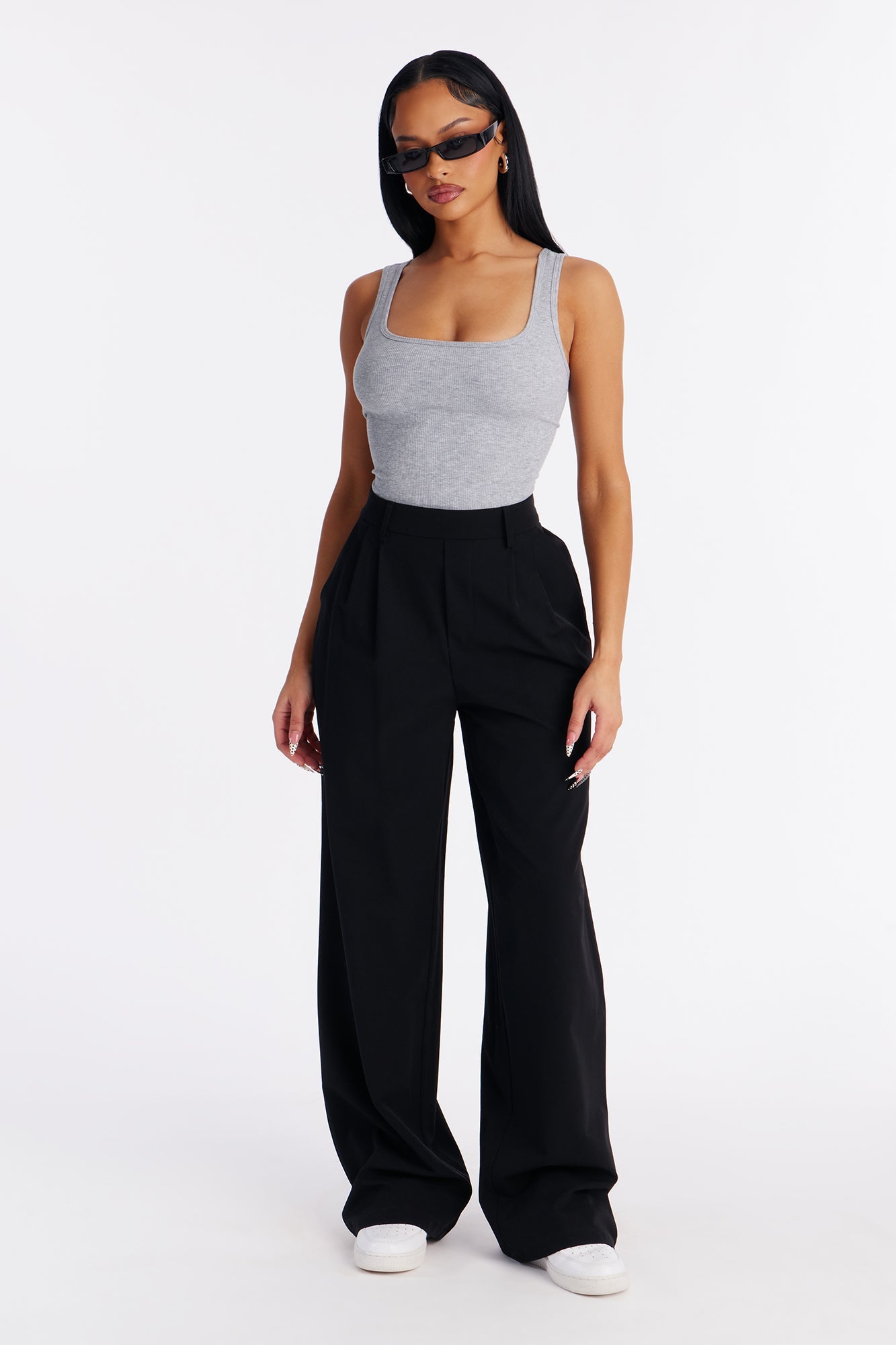 On the Go Breathable Wrinkle Free Wide Leg Pant - Black
