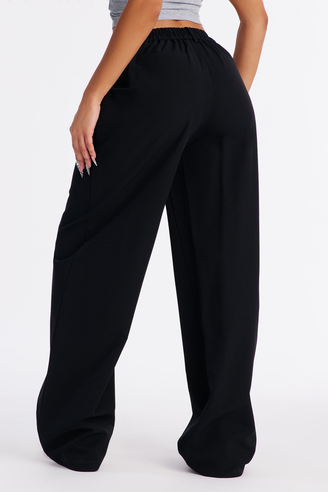 On the Go Breathable Wrinkle Free Wide Leg Pant - Black
