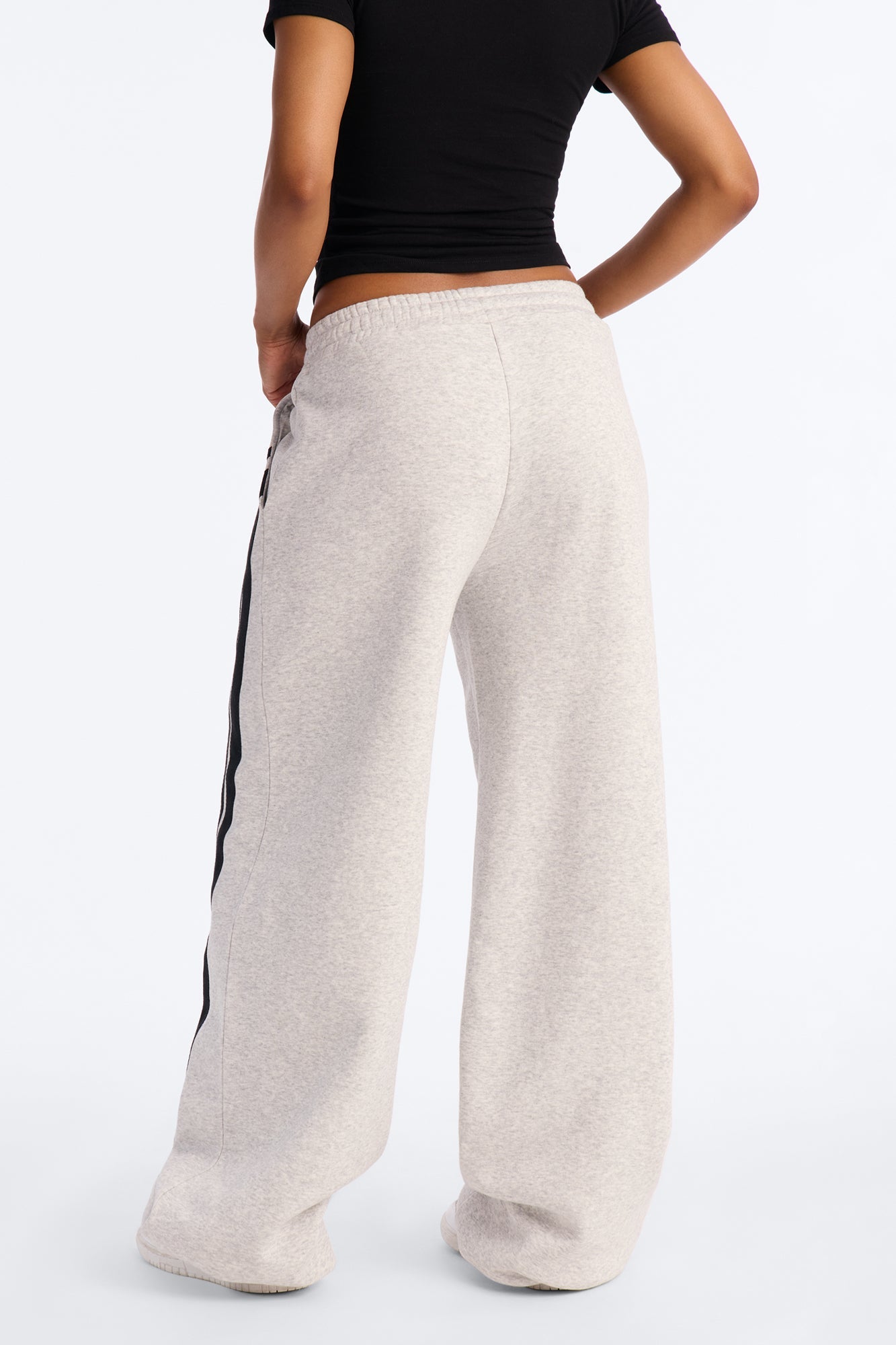 Jorden Fleece Wide Leg Lounge Pant - Heather Grey