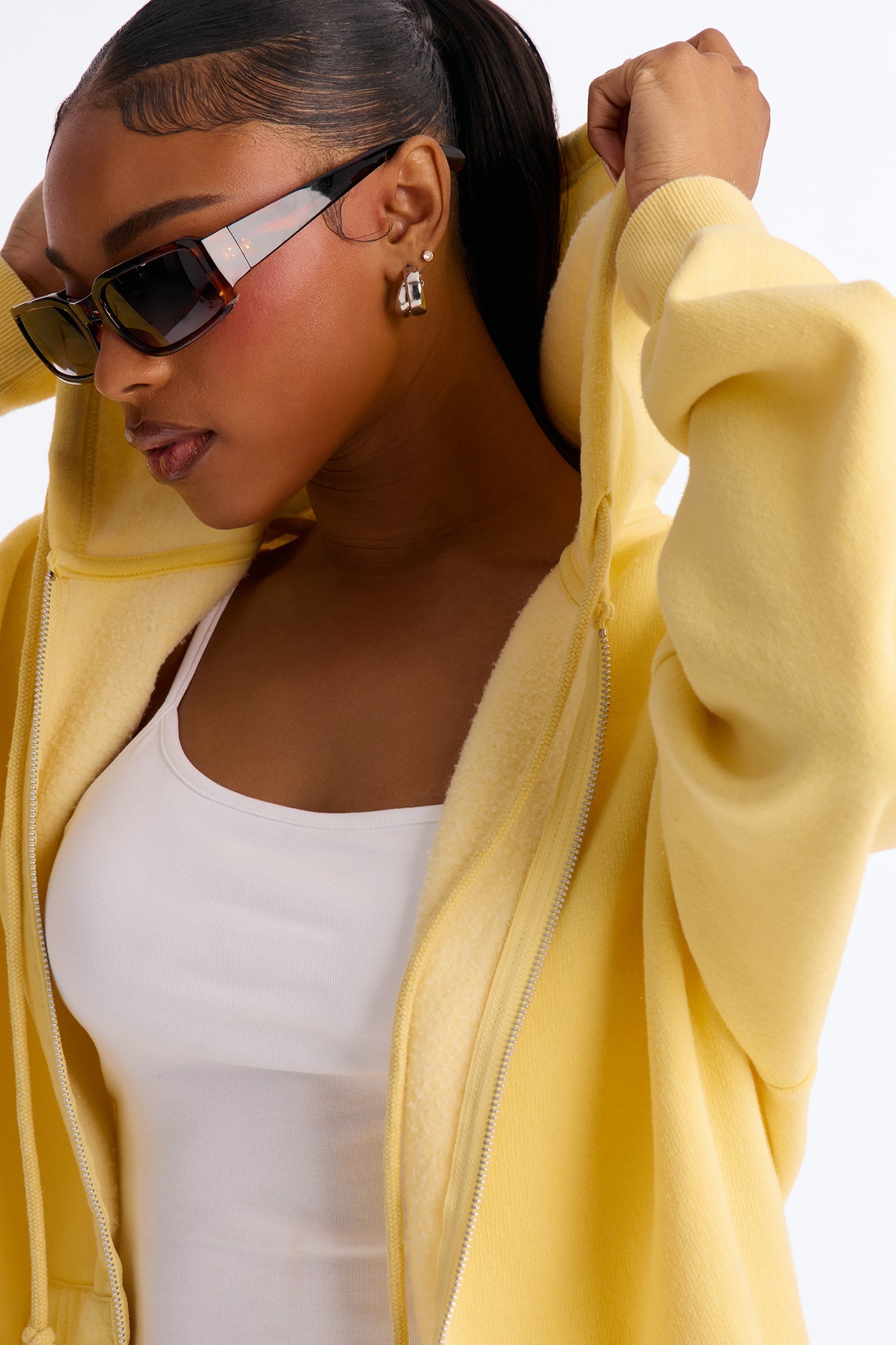 On The Run Washed Fleece Short Set - Yellow