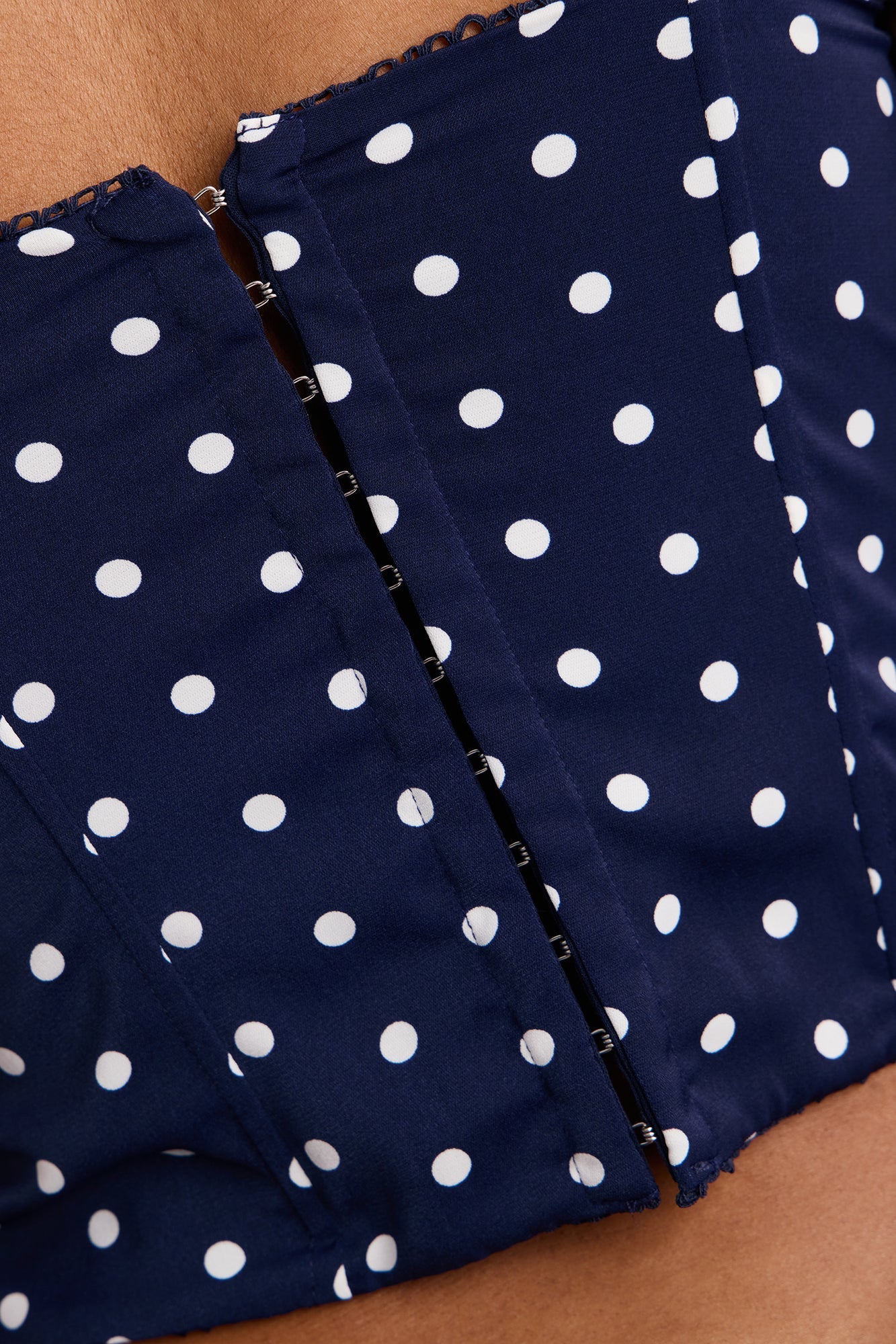 Lovely Day Polka Dot Corset Top - Navy